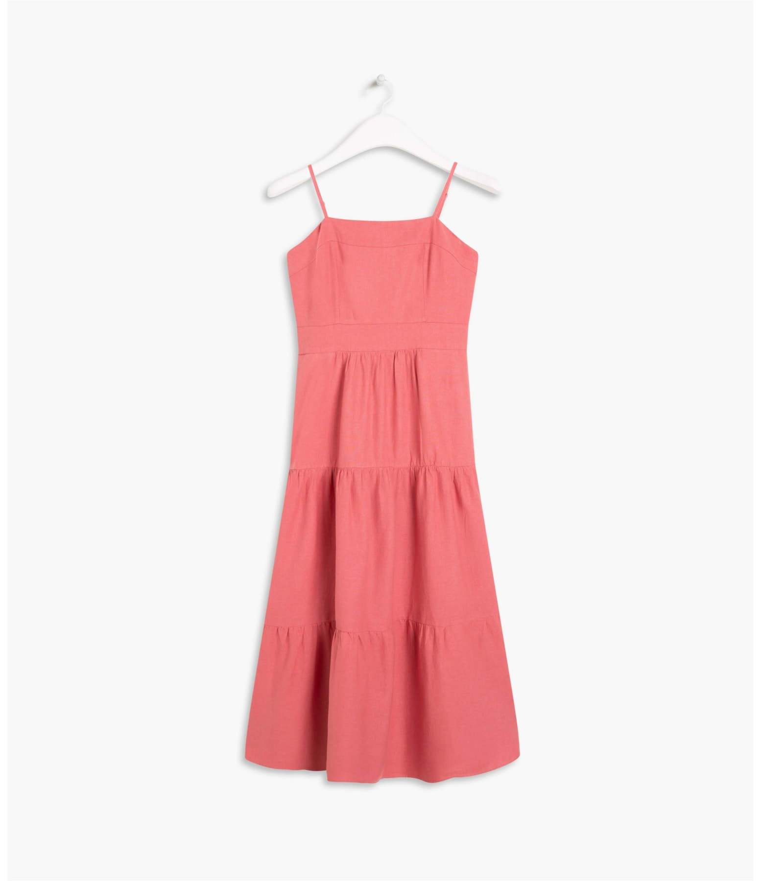 Vestido  Puro Linho  Florida Goiaba