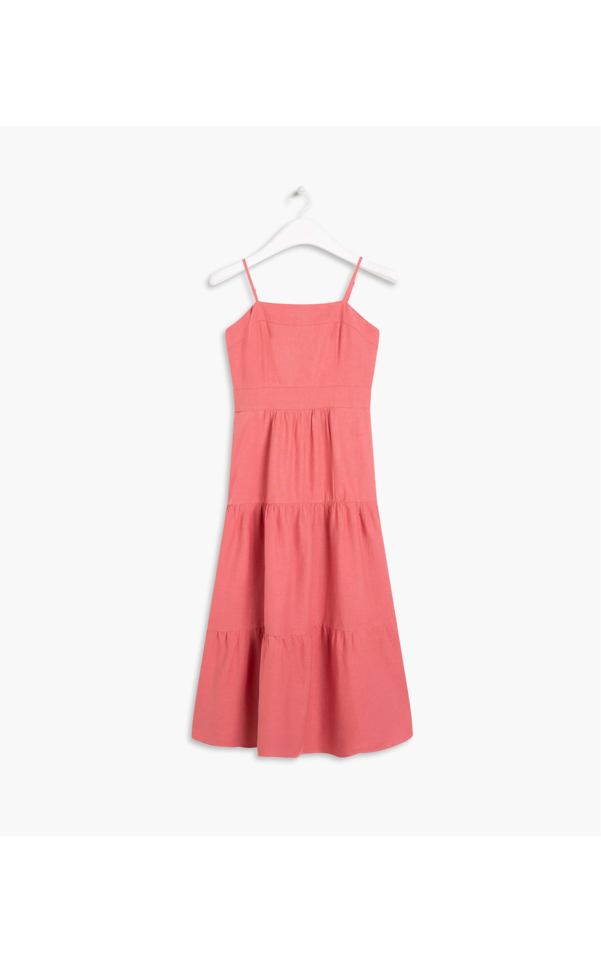 Vestido  Puro Linho  Florida Goiaba