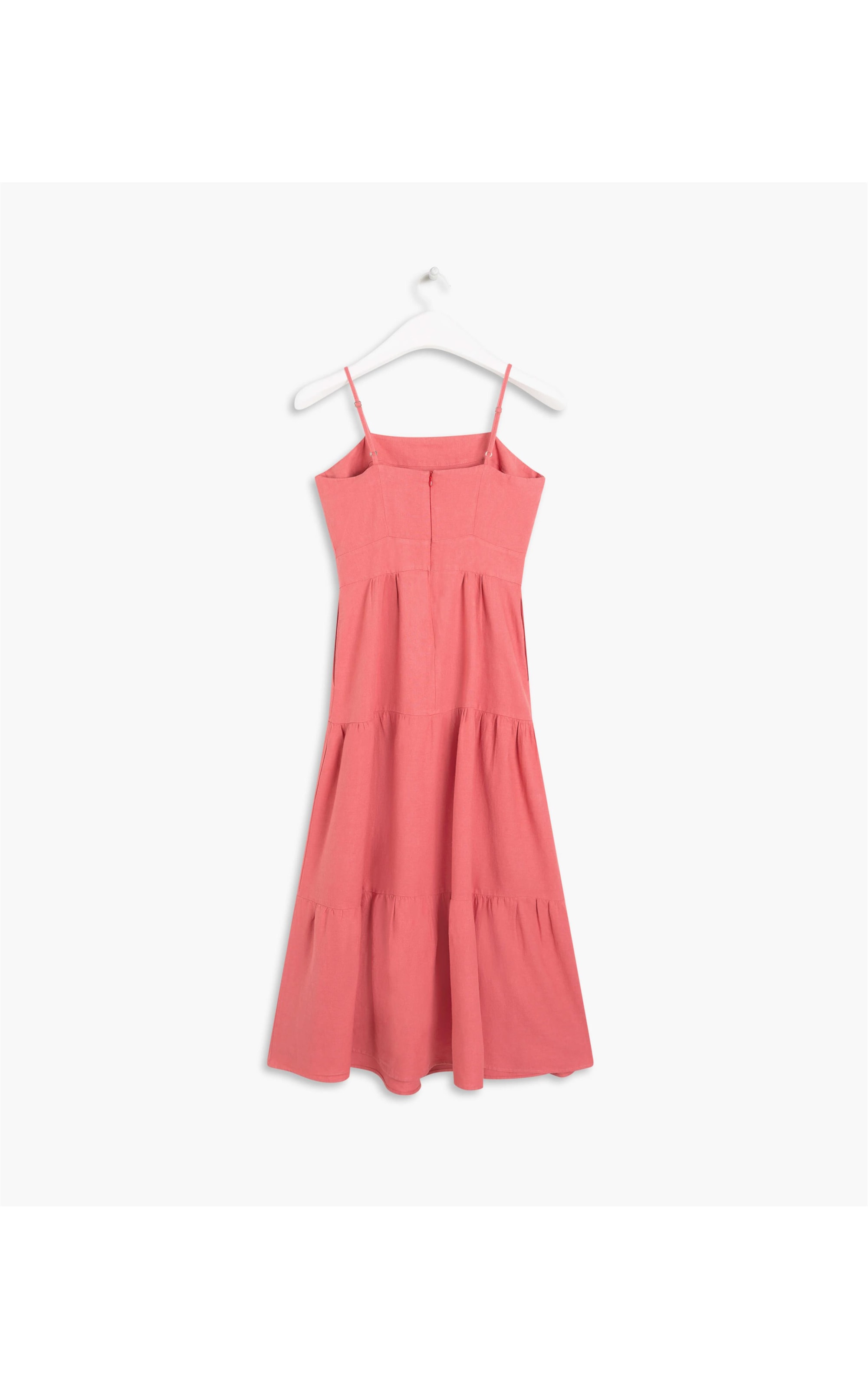 Vestido  Puro Linho  Florida Goiaba