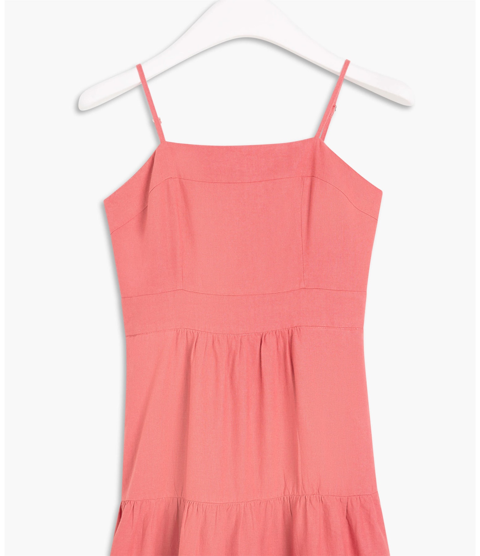 Vestido  Puro Linho  Florida Goiaba