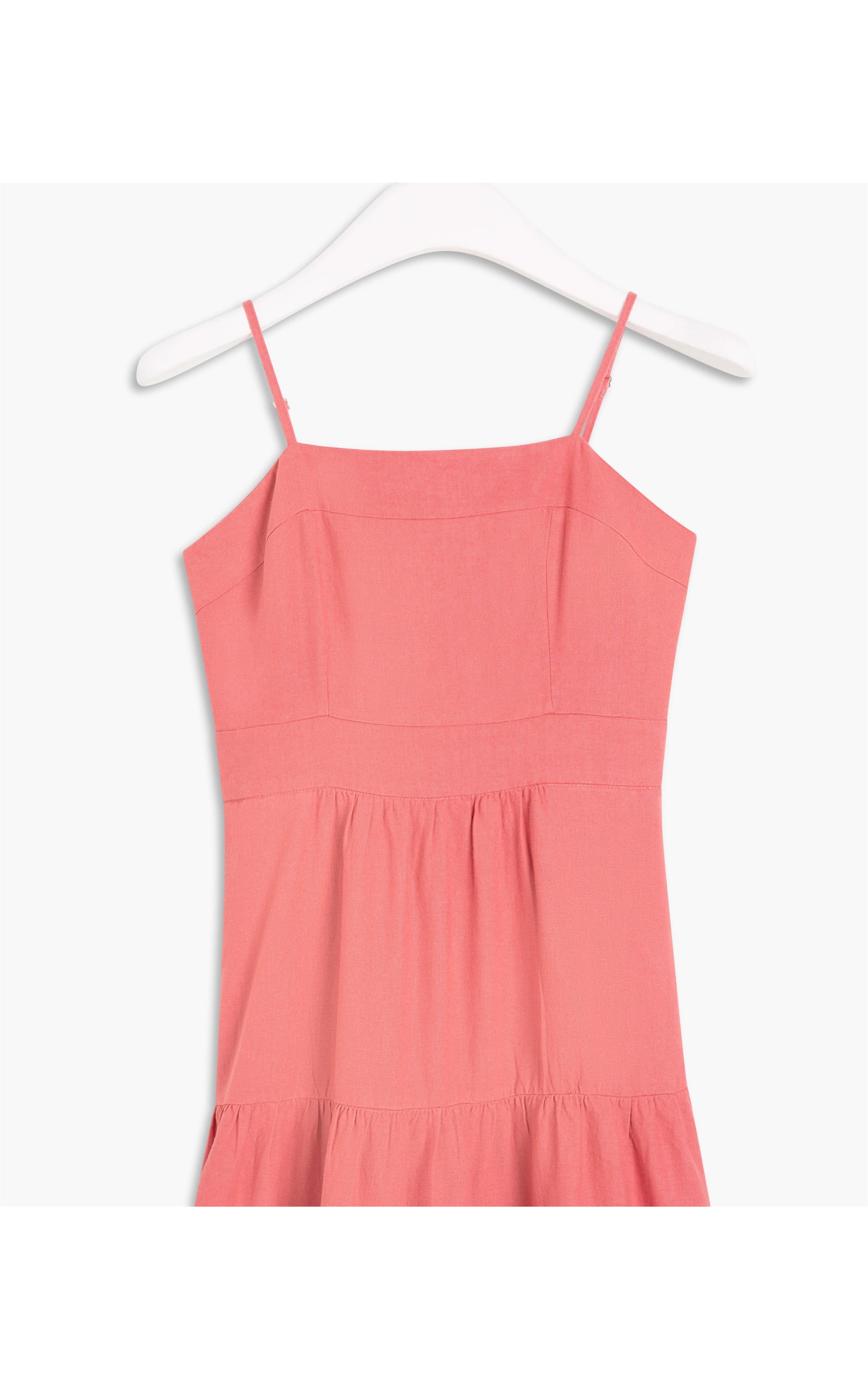 Vestido  Puro Linho  Florida Goiaba