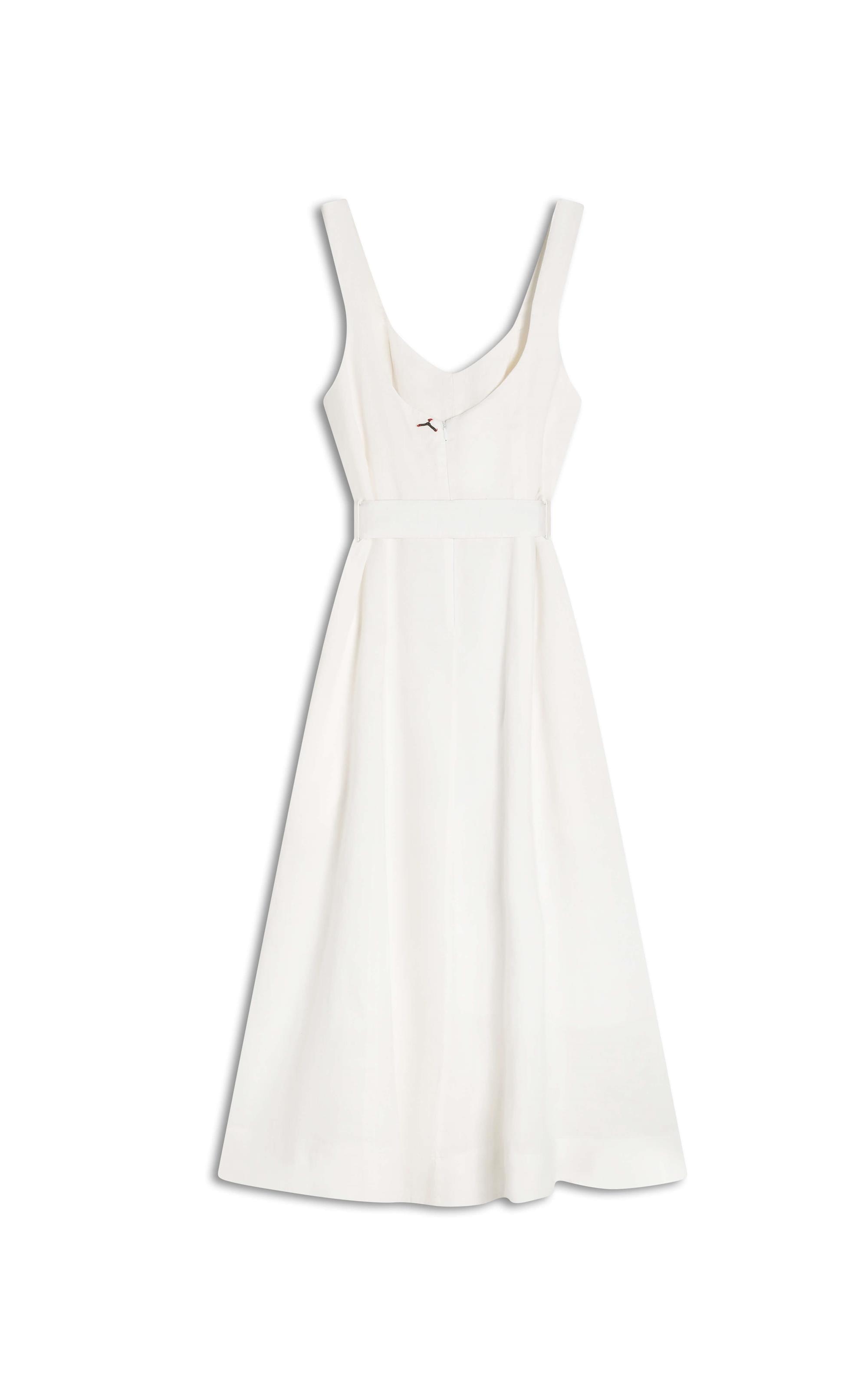 Vestido  Puro Linho Gemma  Liso Branco
