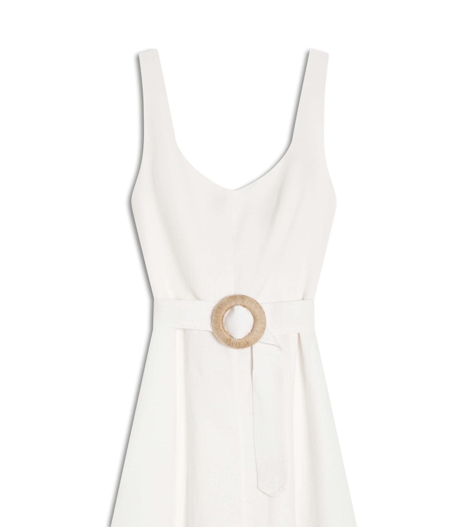 Vestido  Puro Linho Gemma  Liso Branco