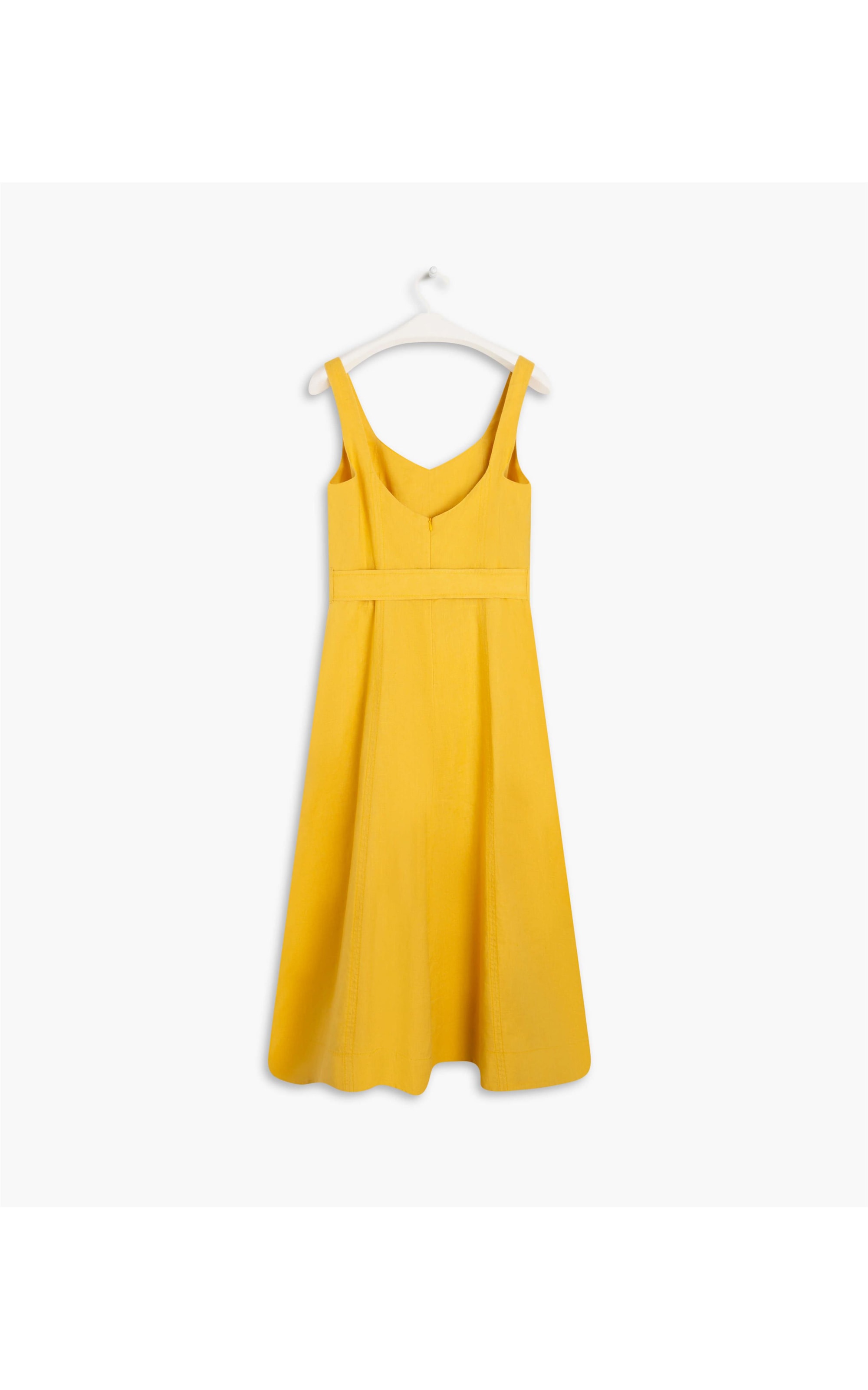 Vestido  Puro Linho Gemma  Liso Mostarda