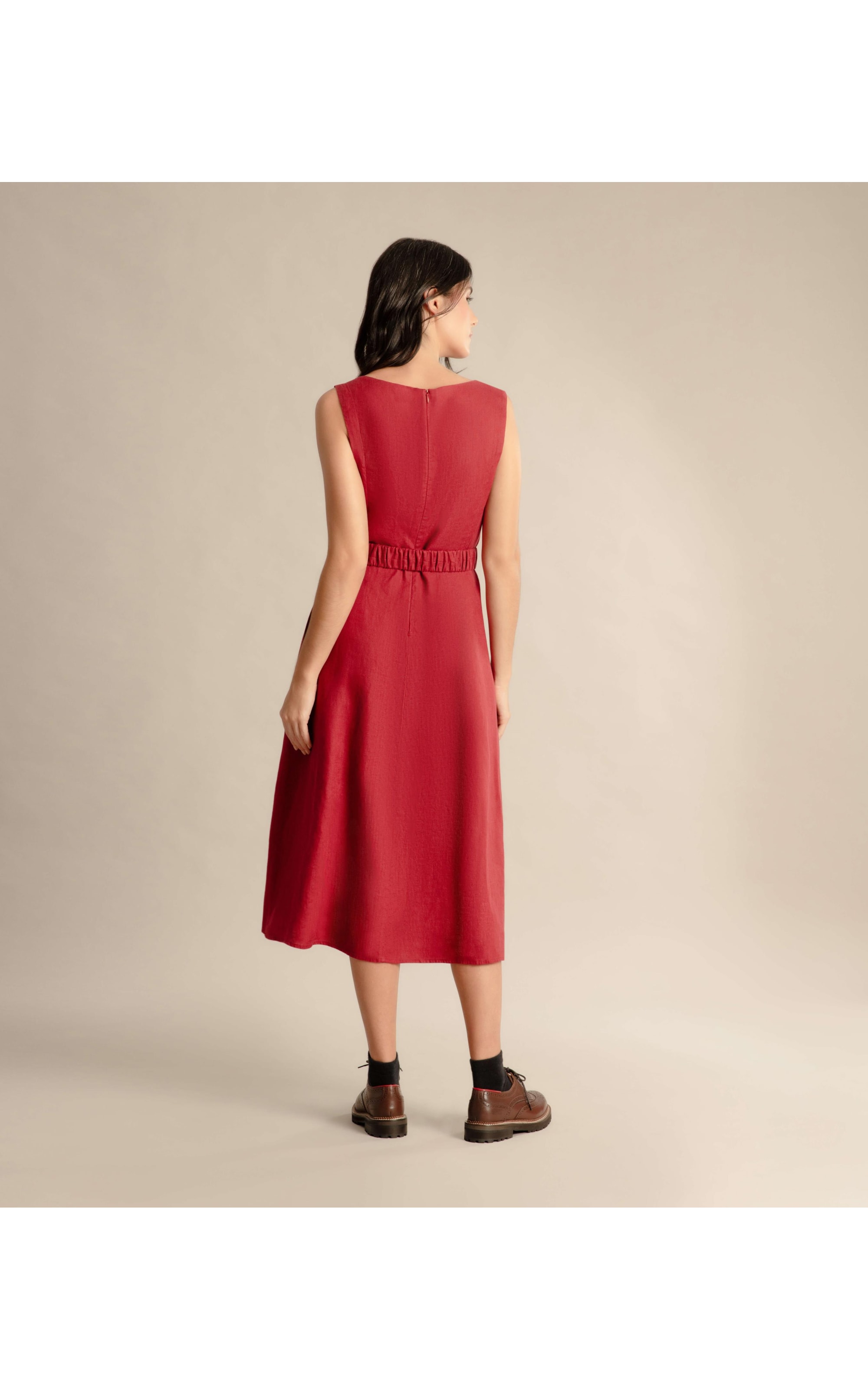 Vestido  Puro Linho  Haru Vermelho