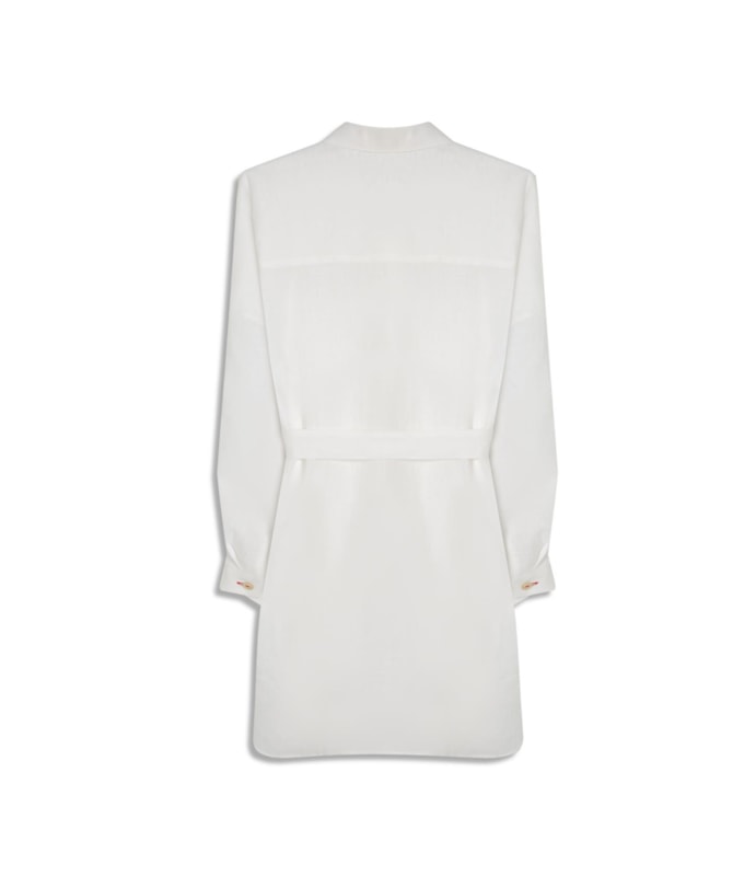 Vestido  Puro Linho Ischia  Liso Branco