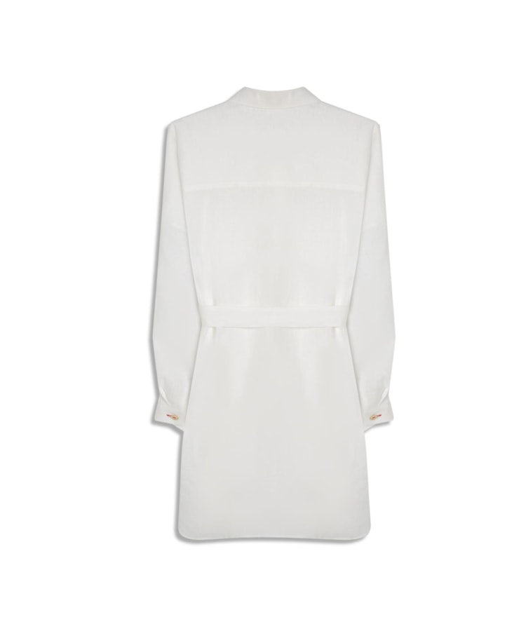 Vestido Puro Linho Ischia  Liso Branco