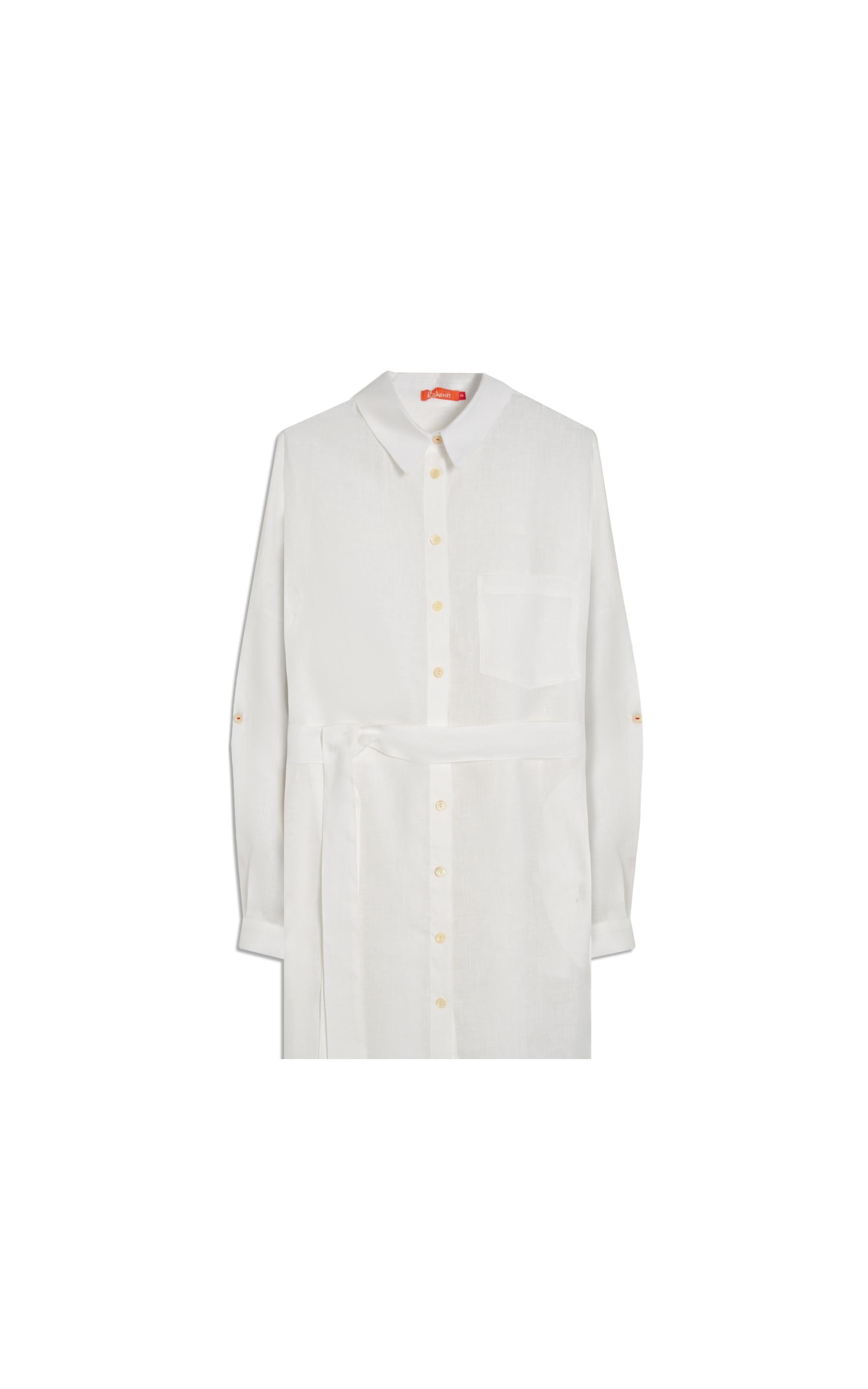 Vestido Puro Linho Ischia  Liso Branco