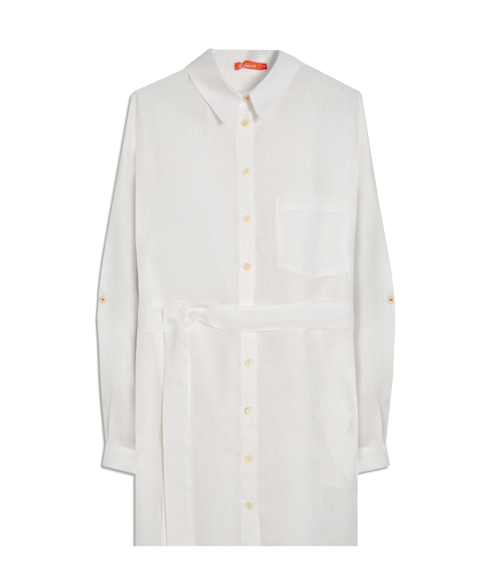 Vestido  Puro Linho Ischia  Liso Branco