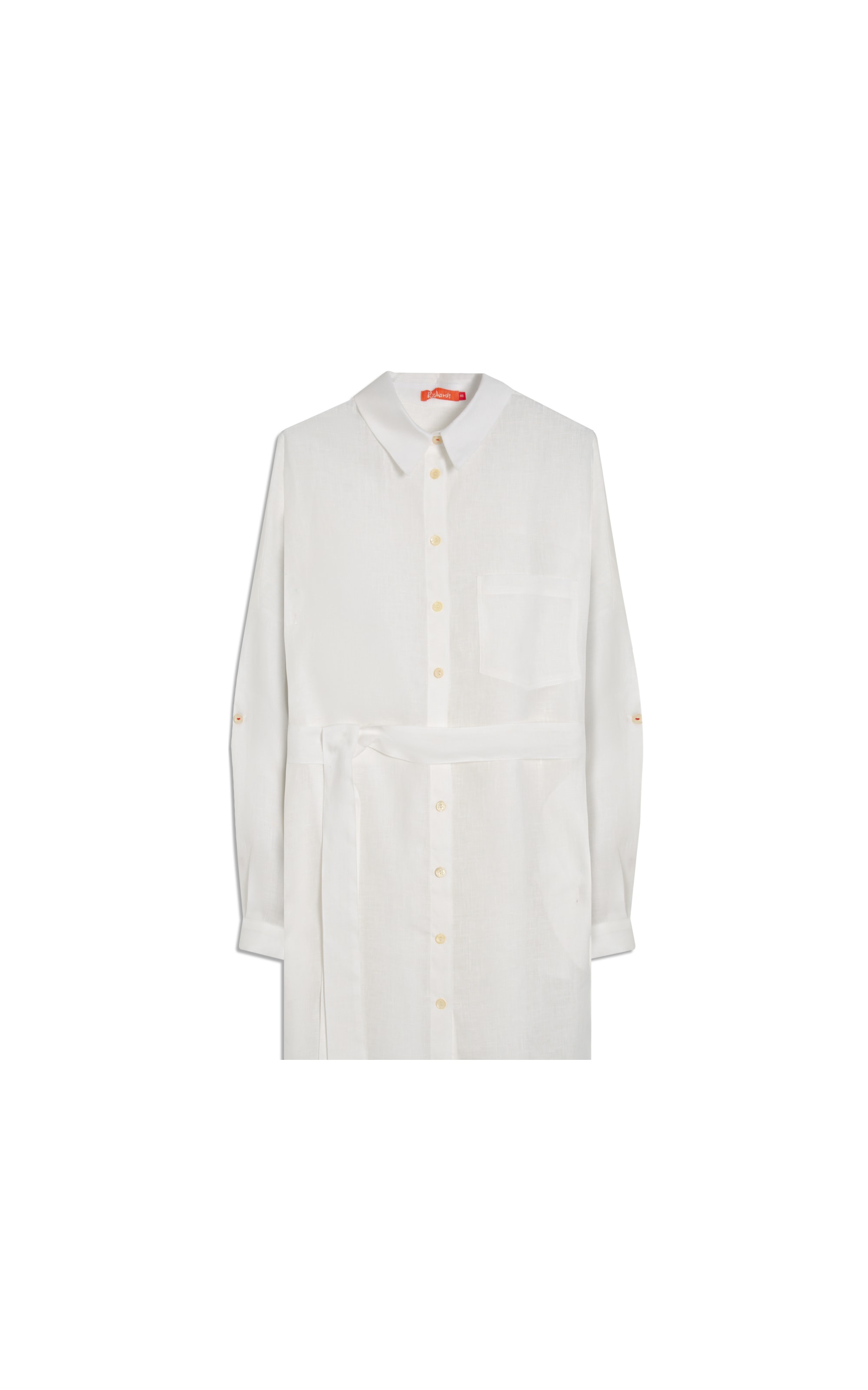 Vestido  Puro Linho Ischia  Liso Branco