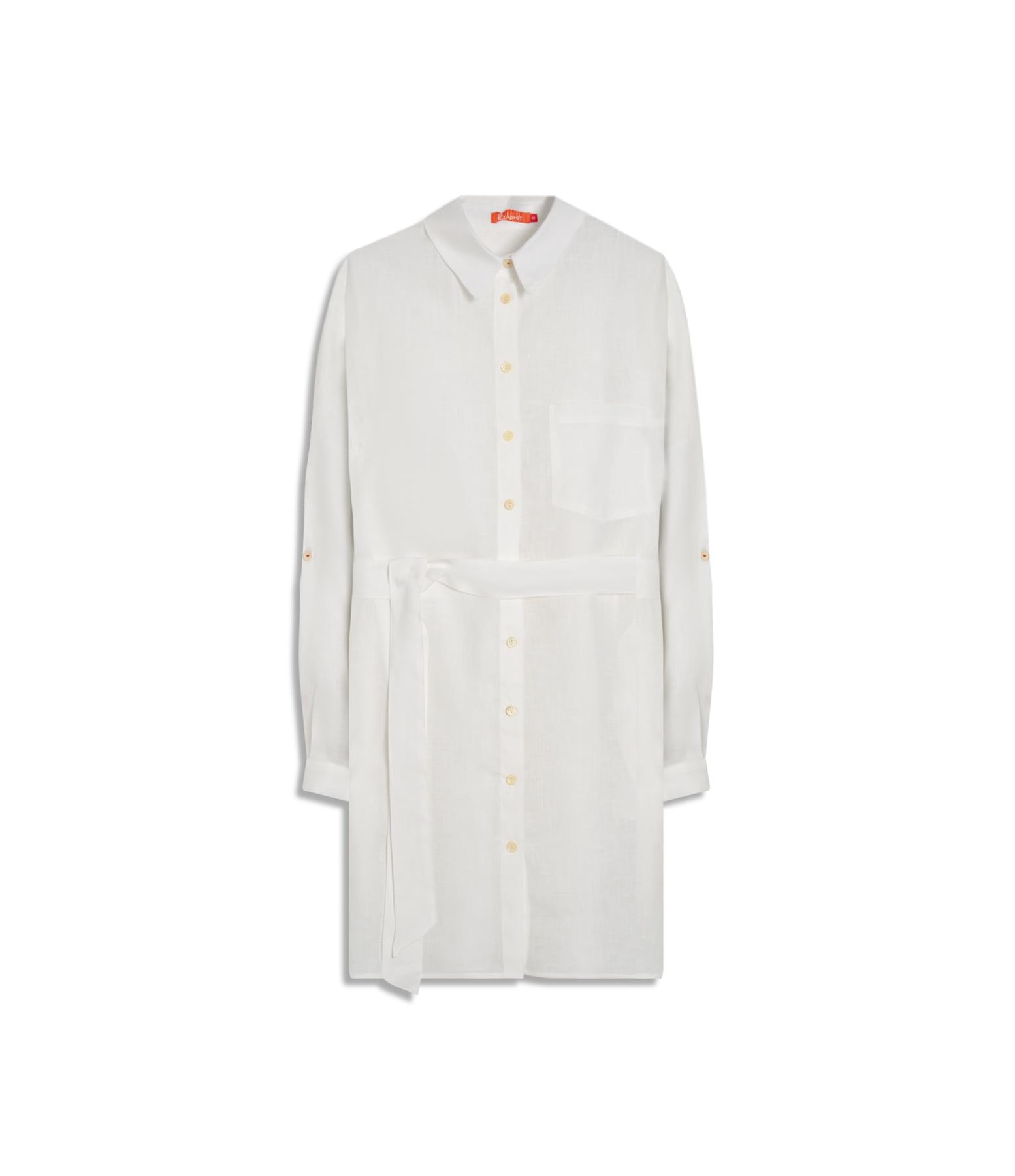 Vestido Puro Linho Ischia  Liso Branco