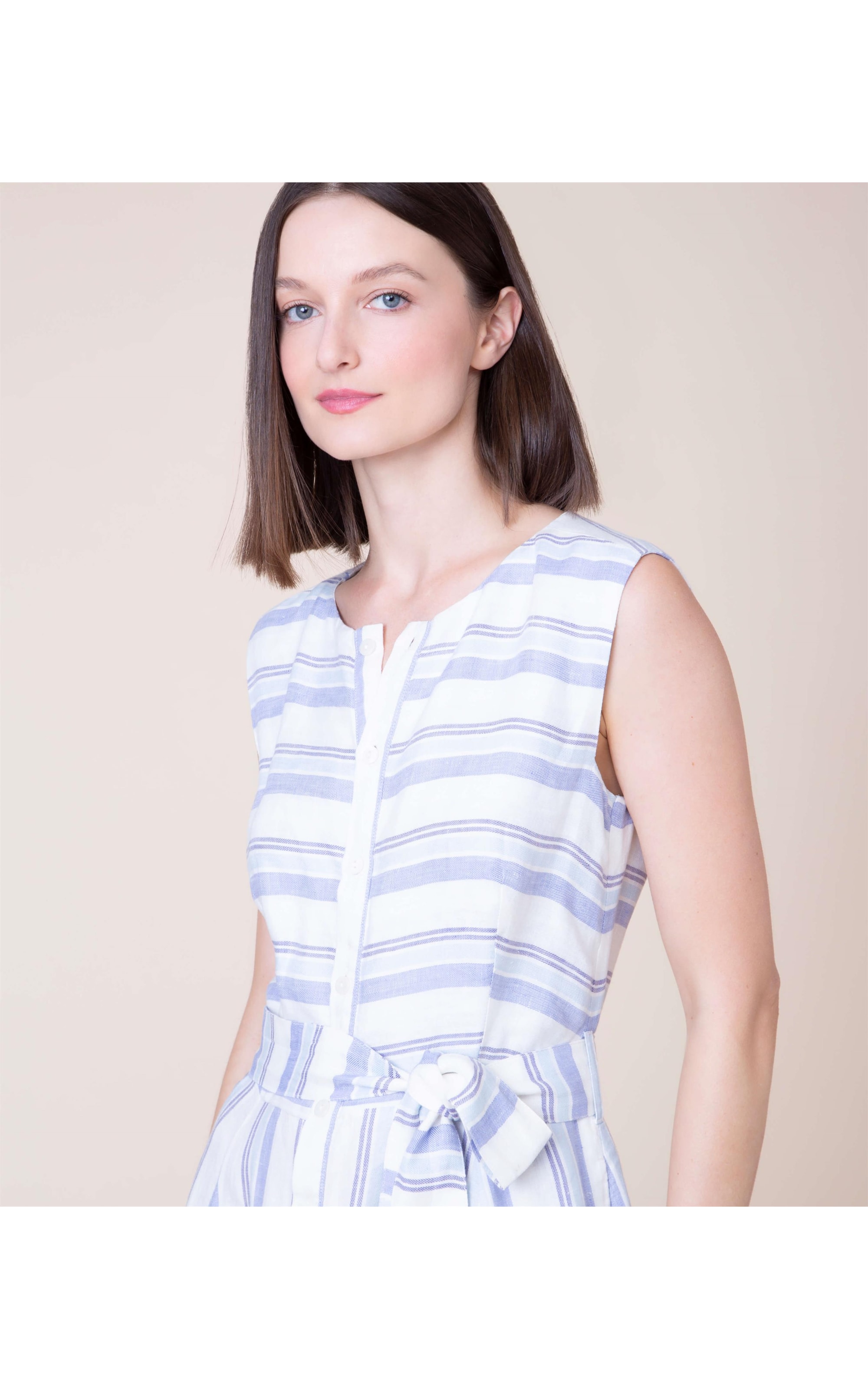 Vestido Puro Linho  Julia Azul Bic