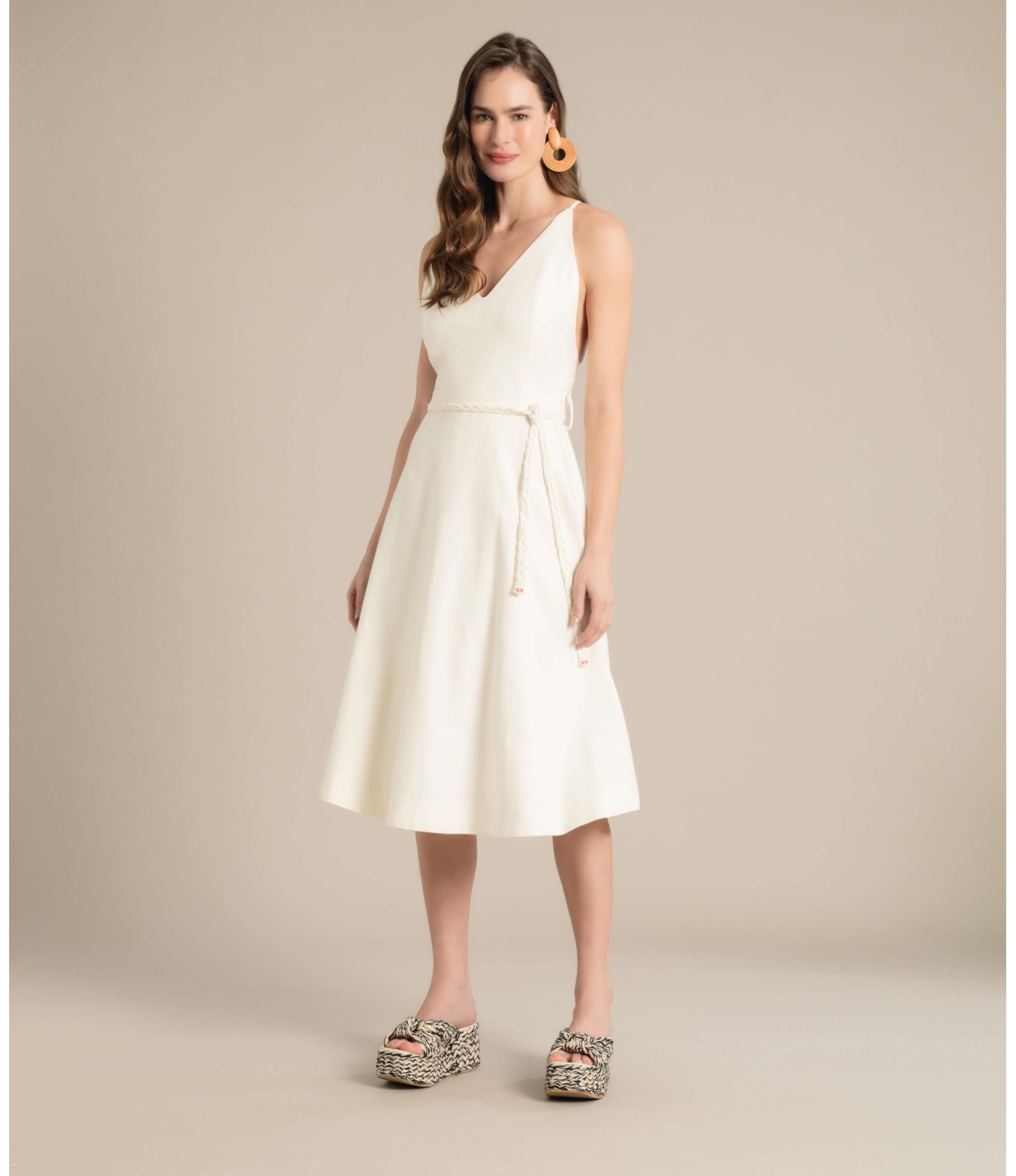 Vestido  Puro Linho  Manuia Branco