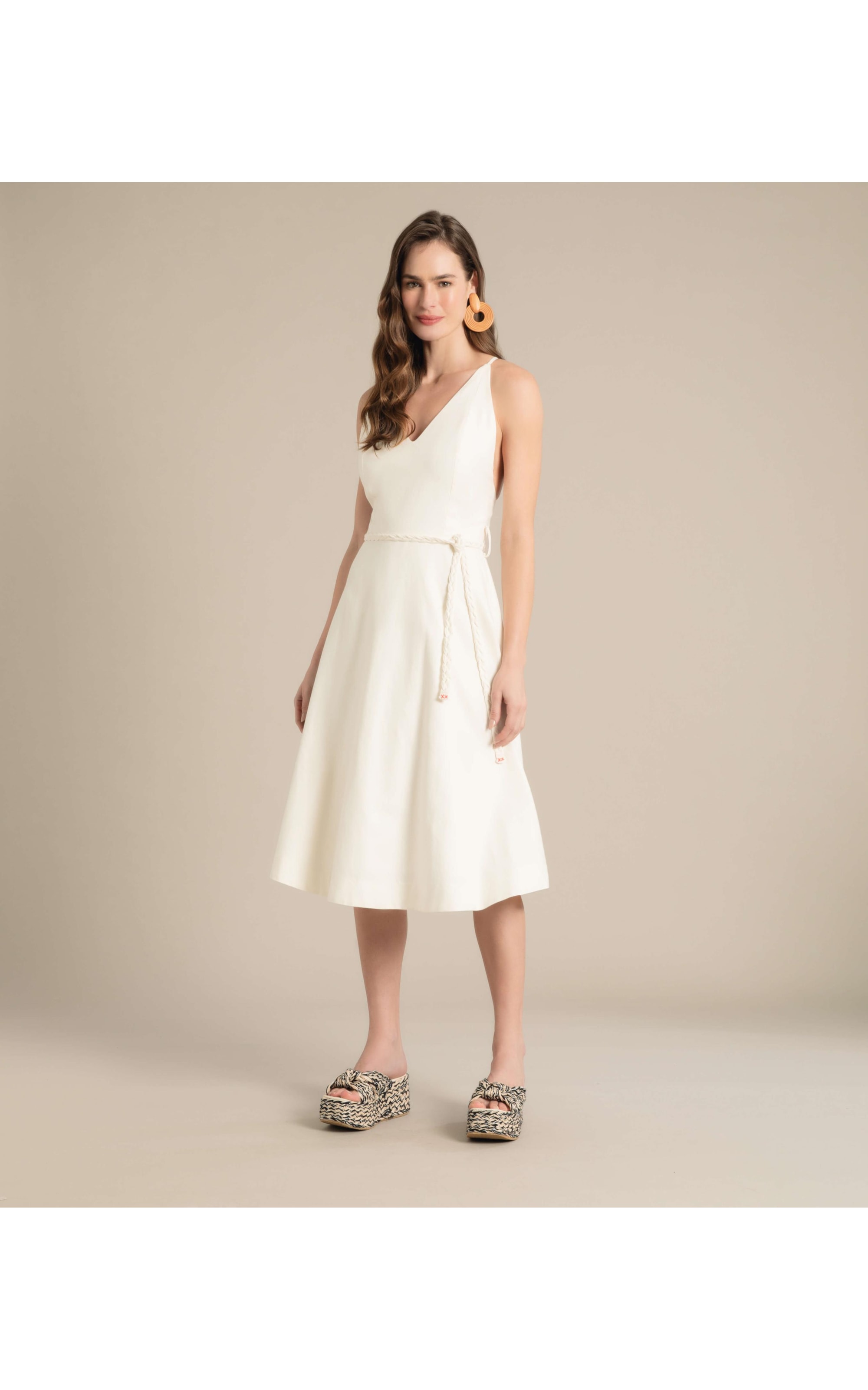 Vestido  Puro Linho  Manuia Branco