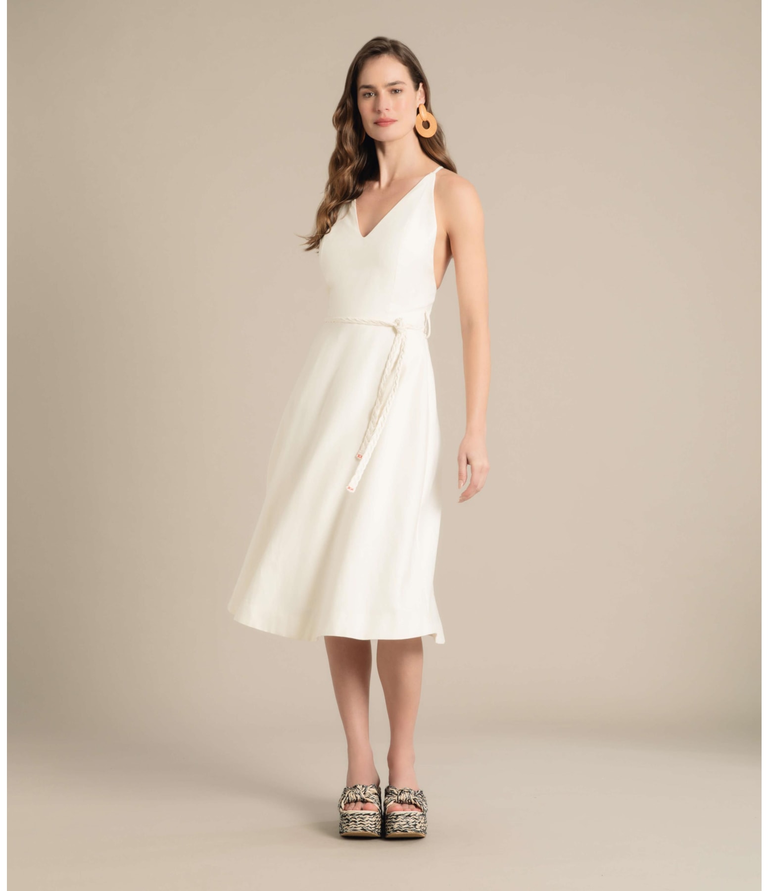 Vestido  Puro Linho  Manuia Branco