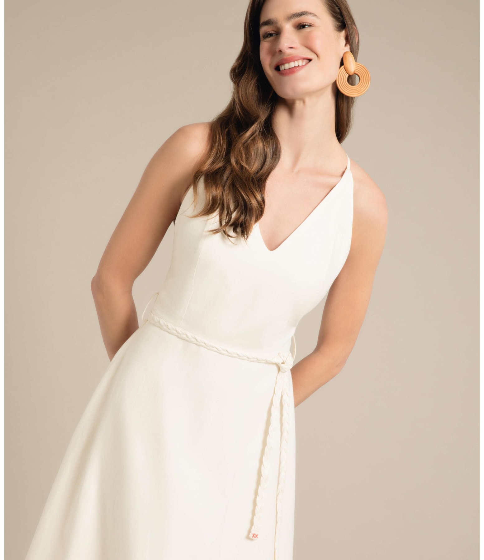 Vestido  Puro Linho  Manuia Branco