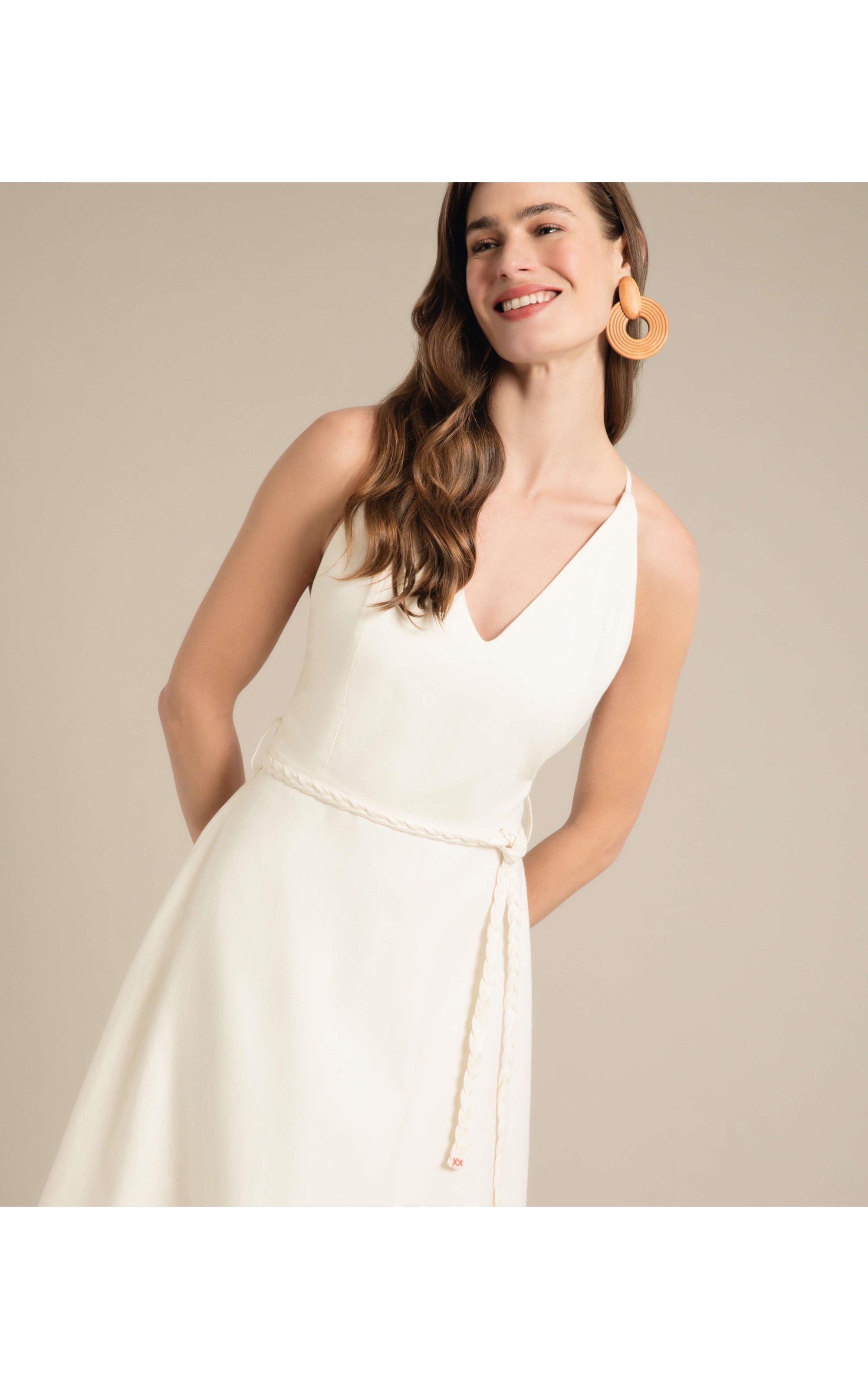 Vestido  Puro Linho  Manuia Branco