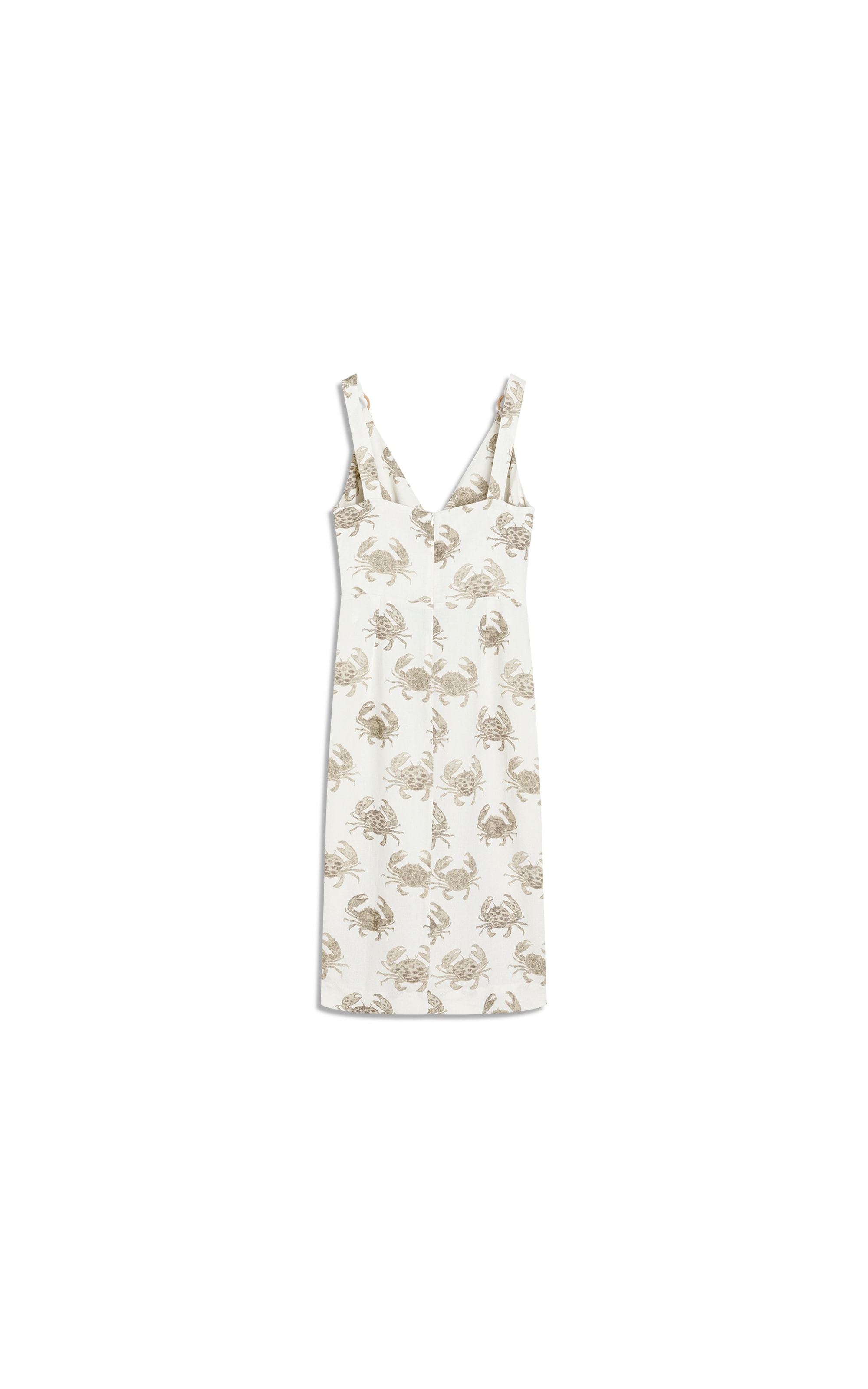 Vestido  Puro Linho Maru  Est Water Crab Branco