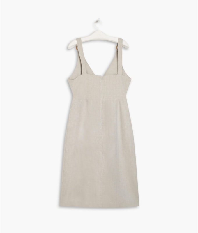 Vestido  Puro Linho  Maru Gelo