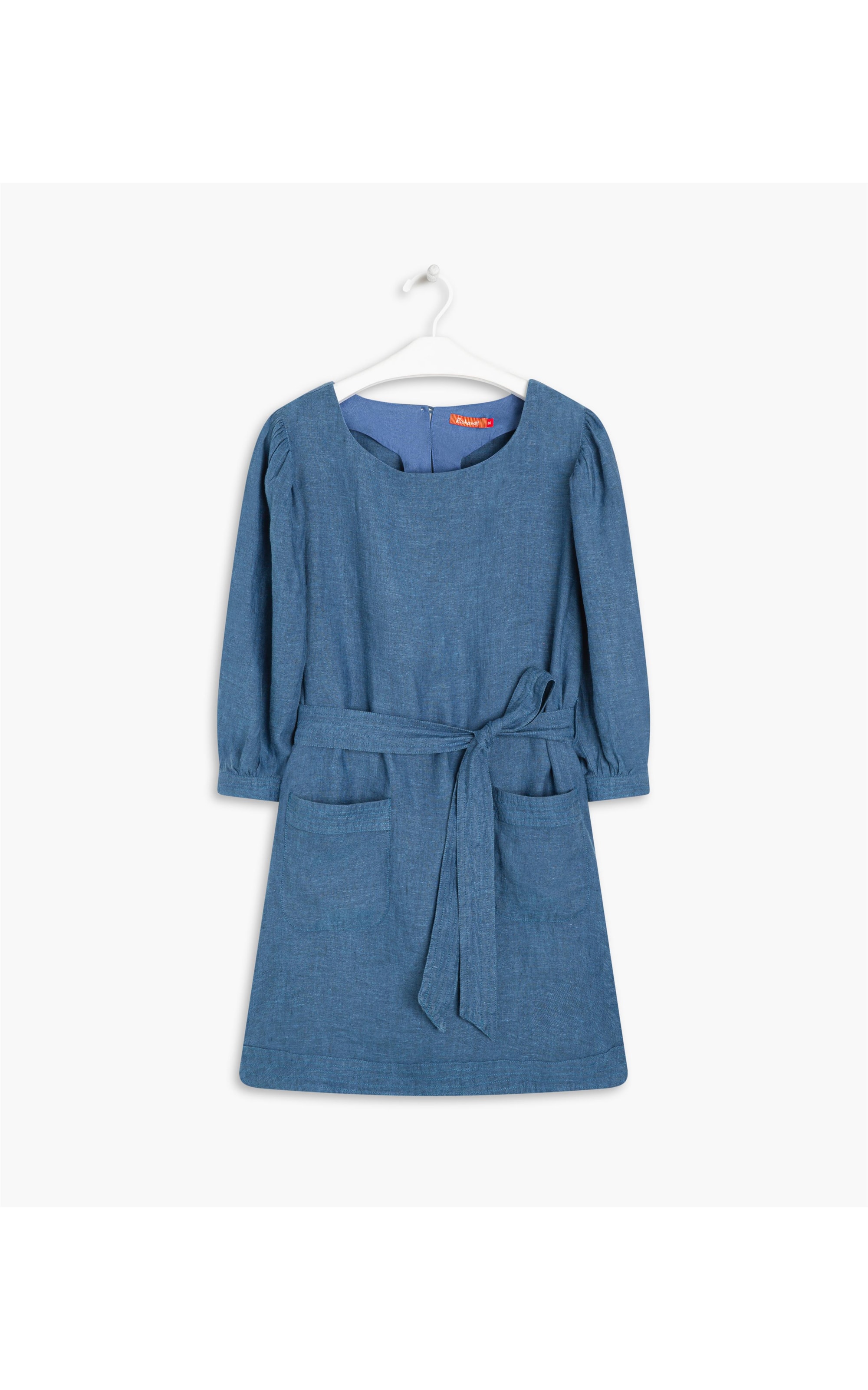 Vestido  Puro Linho  Moana  Azul Bic
