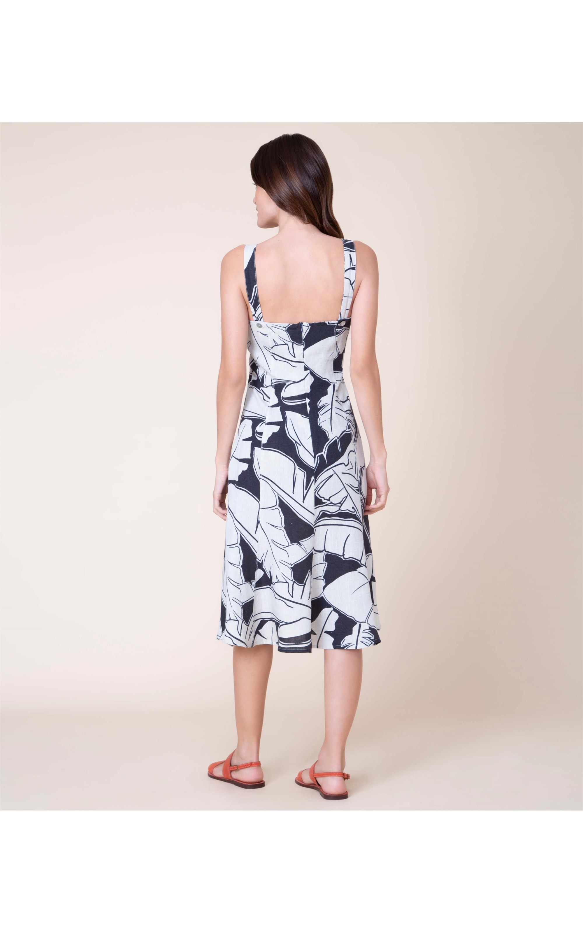 Vestido Puro Linho  Naples Marinho