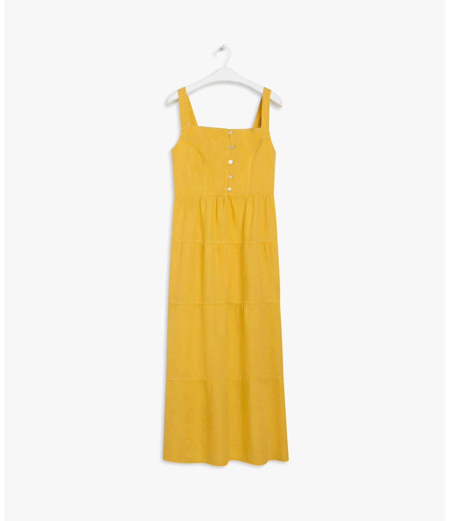 Vestido Puro Linho   Paris Mostarda