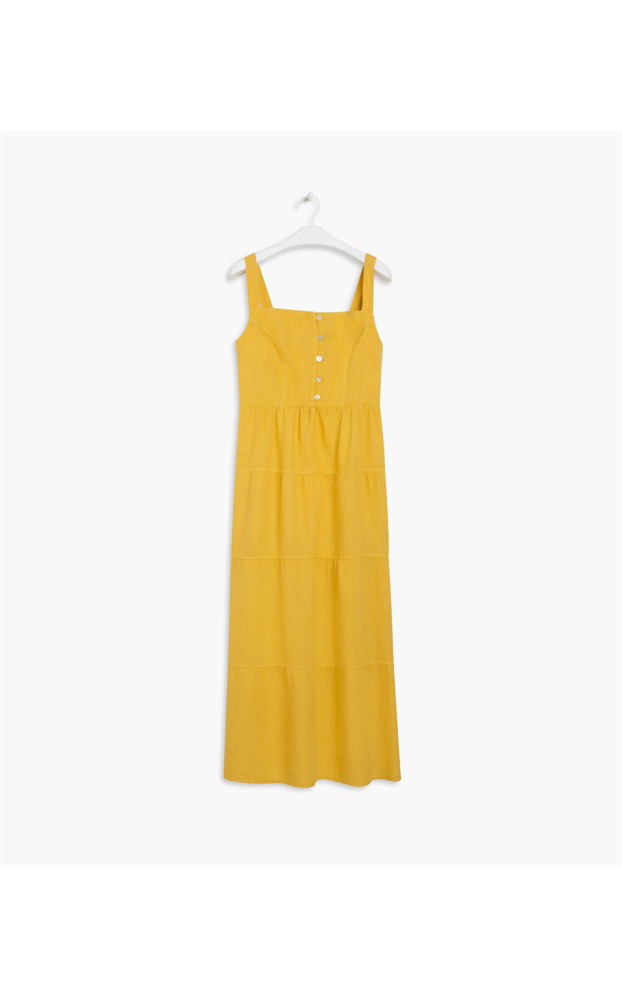 Vestido Puro Linho   Paris Mostarda