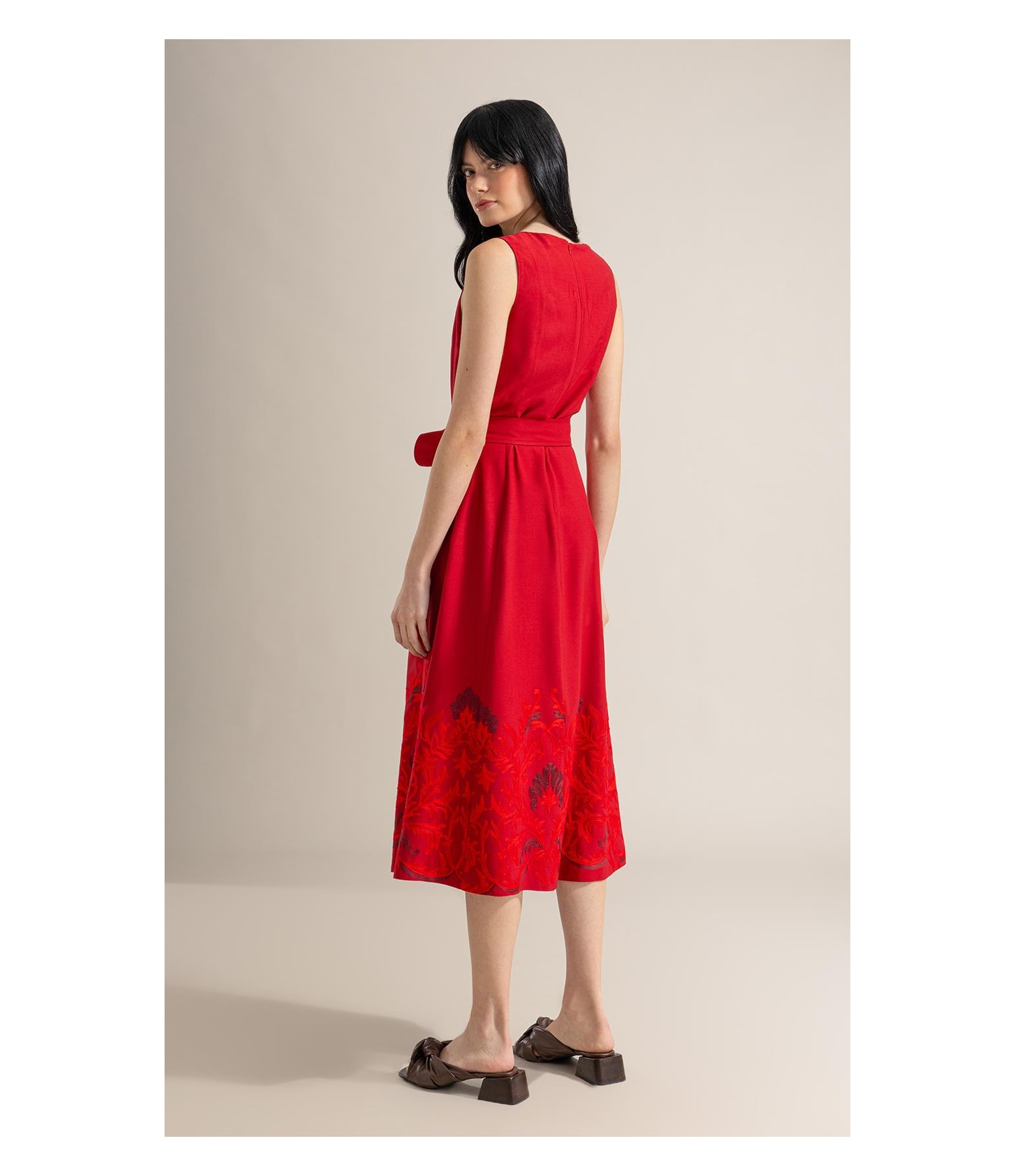 Vestido Rosalia  Laise Magnifico Vermelho