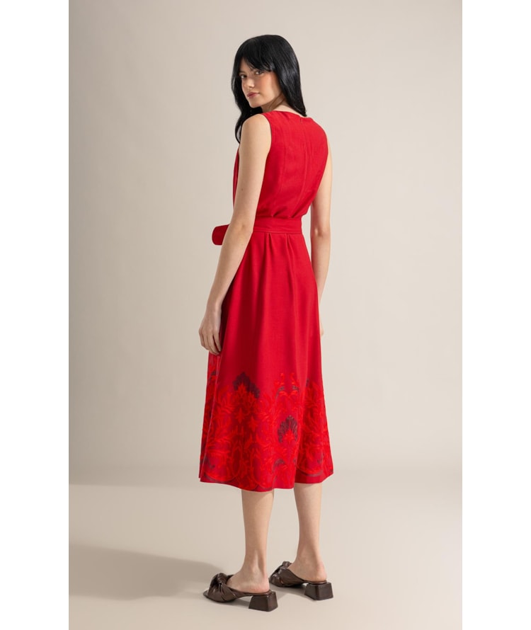 Vestido Rosalia  Laise Magnifico Vermelho