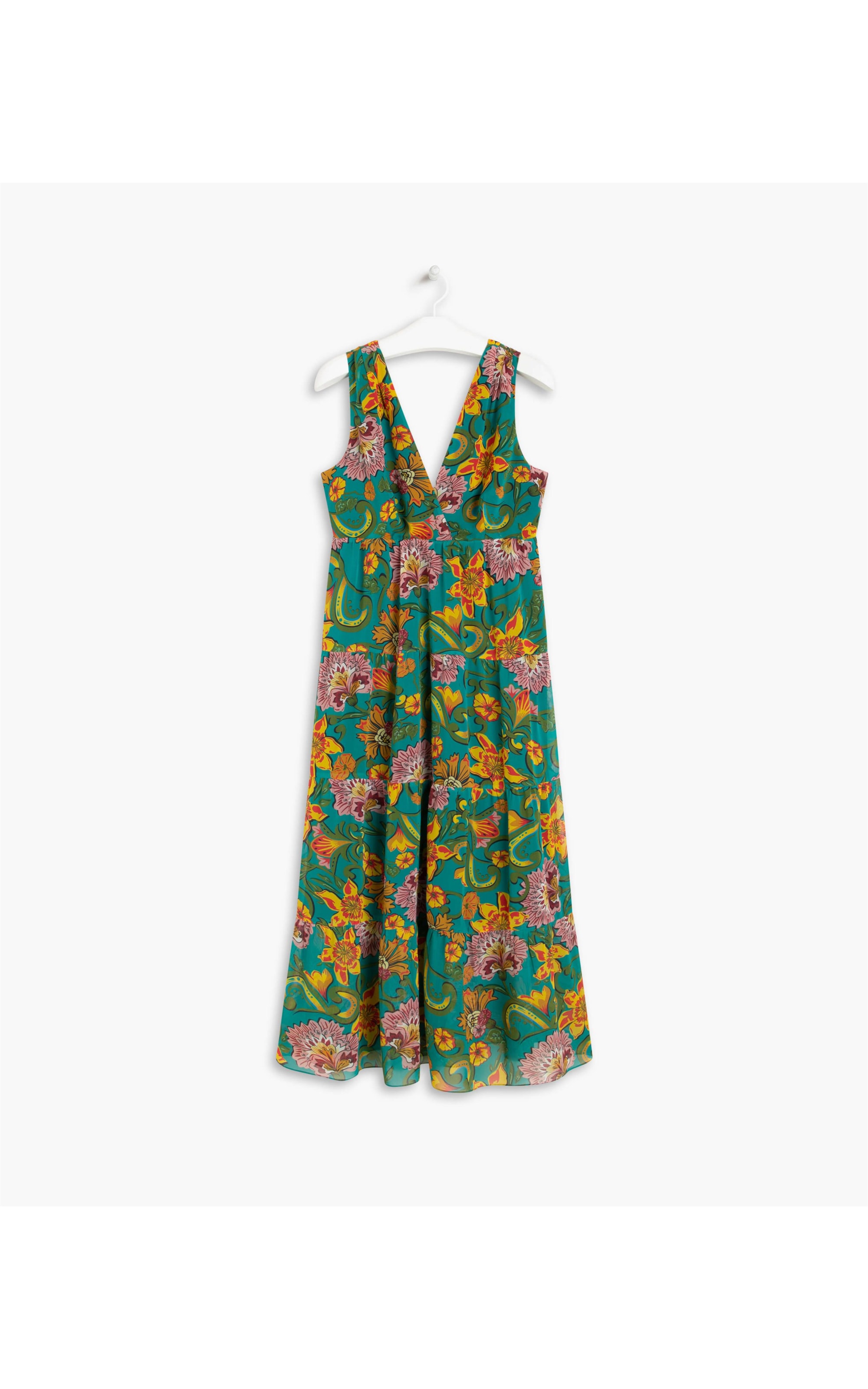 Vestido Savana Est. Print Flowers Esmeralda
