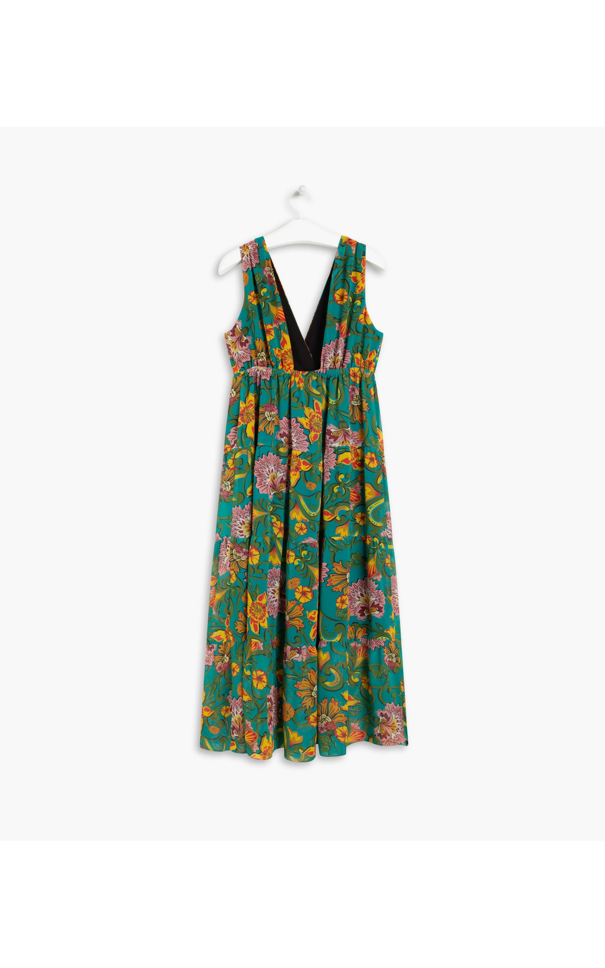 Vestido Savana Est. Print Flowers Esmeralda