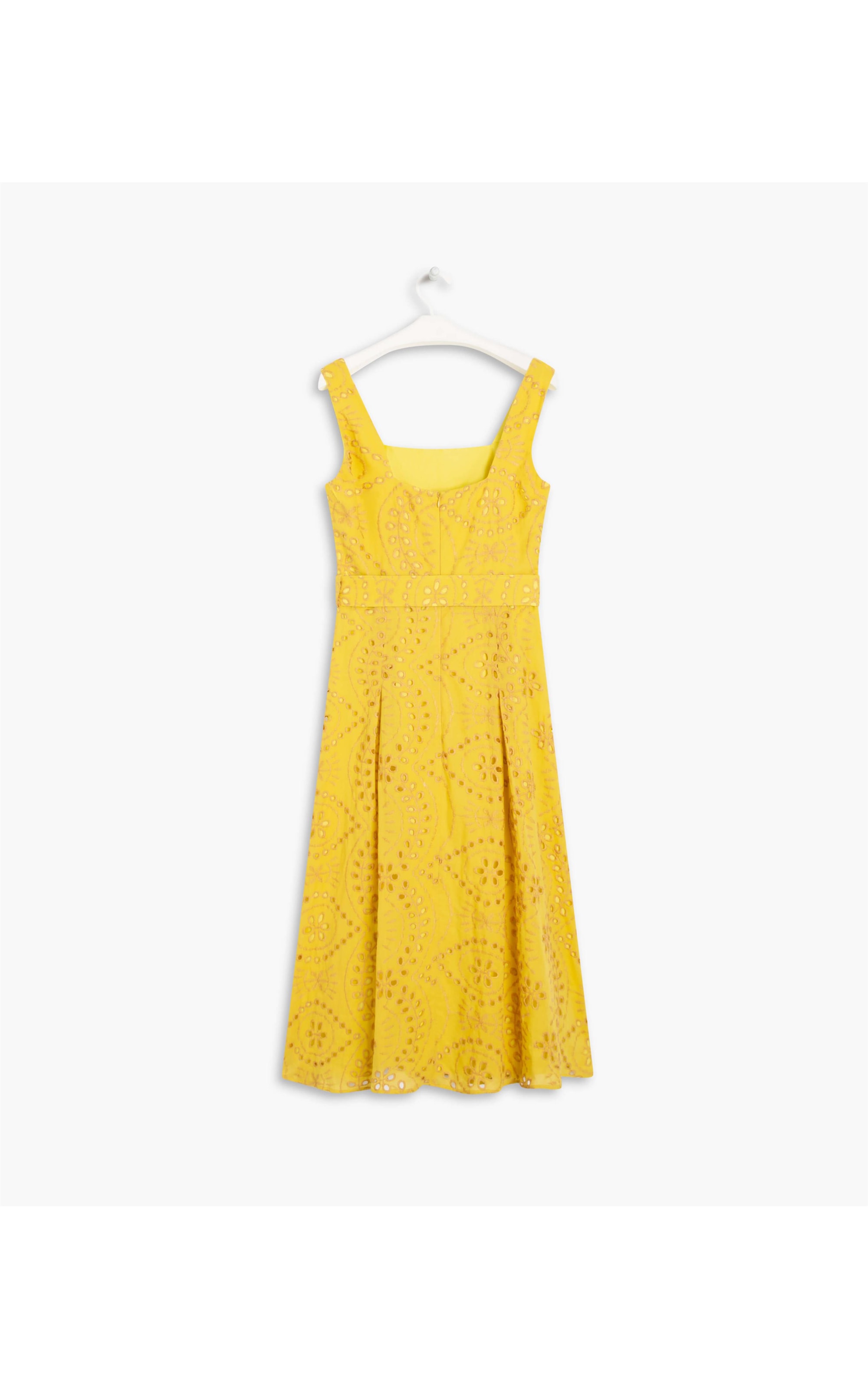 Vestido Sora Algodao Bordado Mostarda