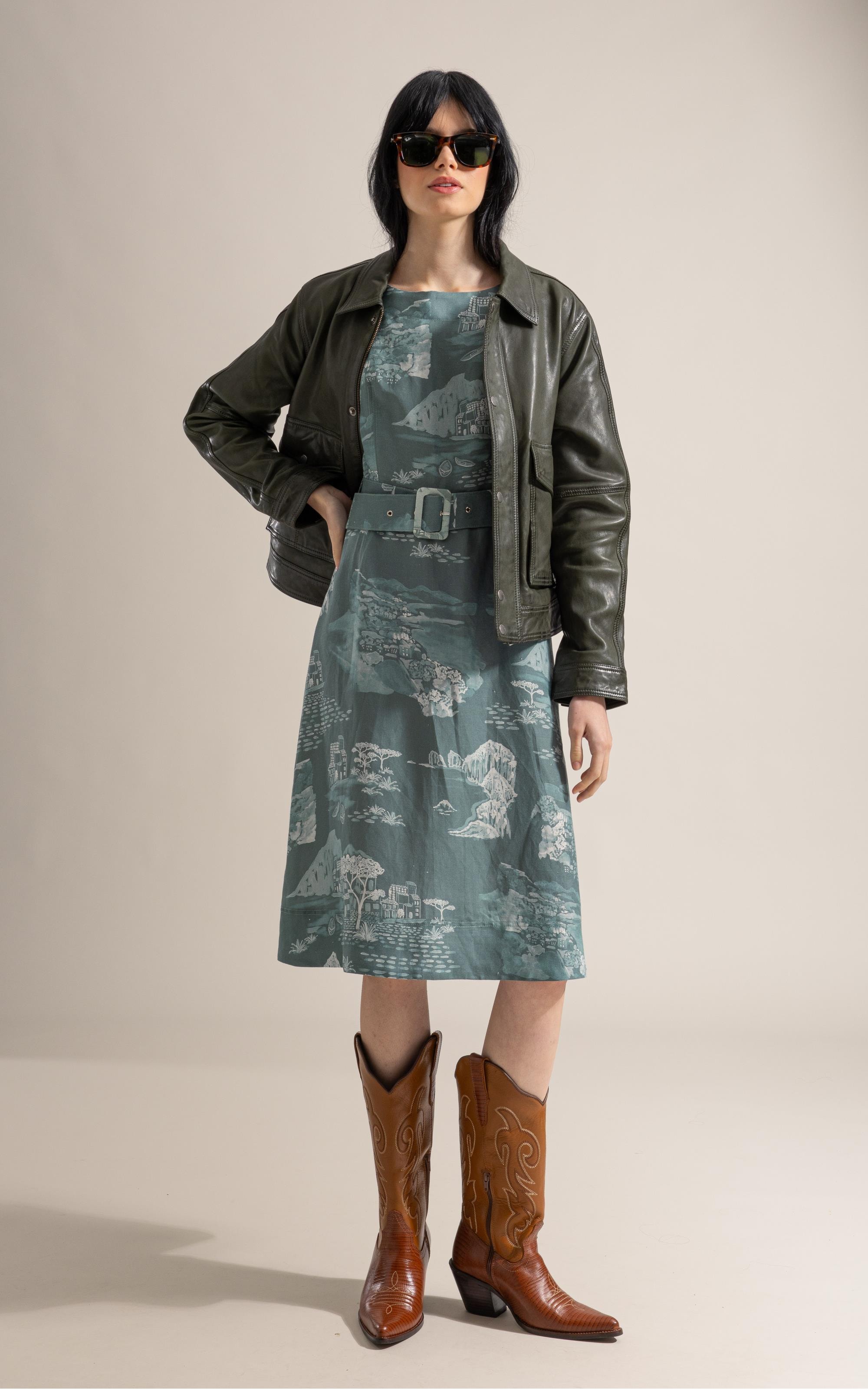 Vestido Stella Est Paesaggio Verde Army