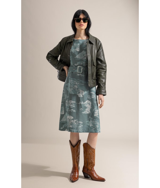 Vestido Stella Est Paesaggio Verde Army