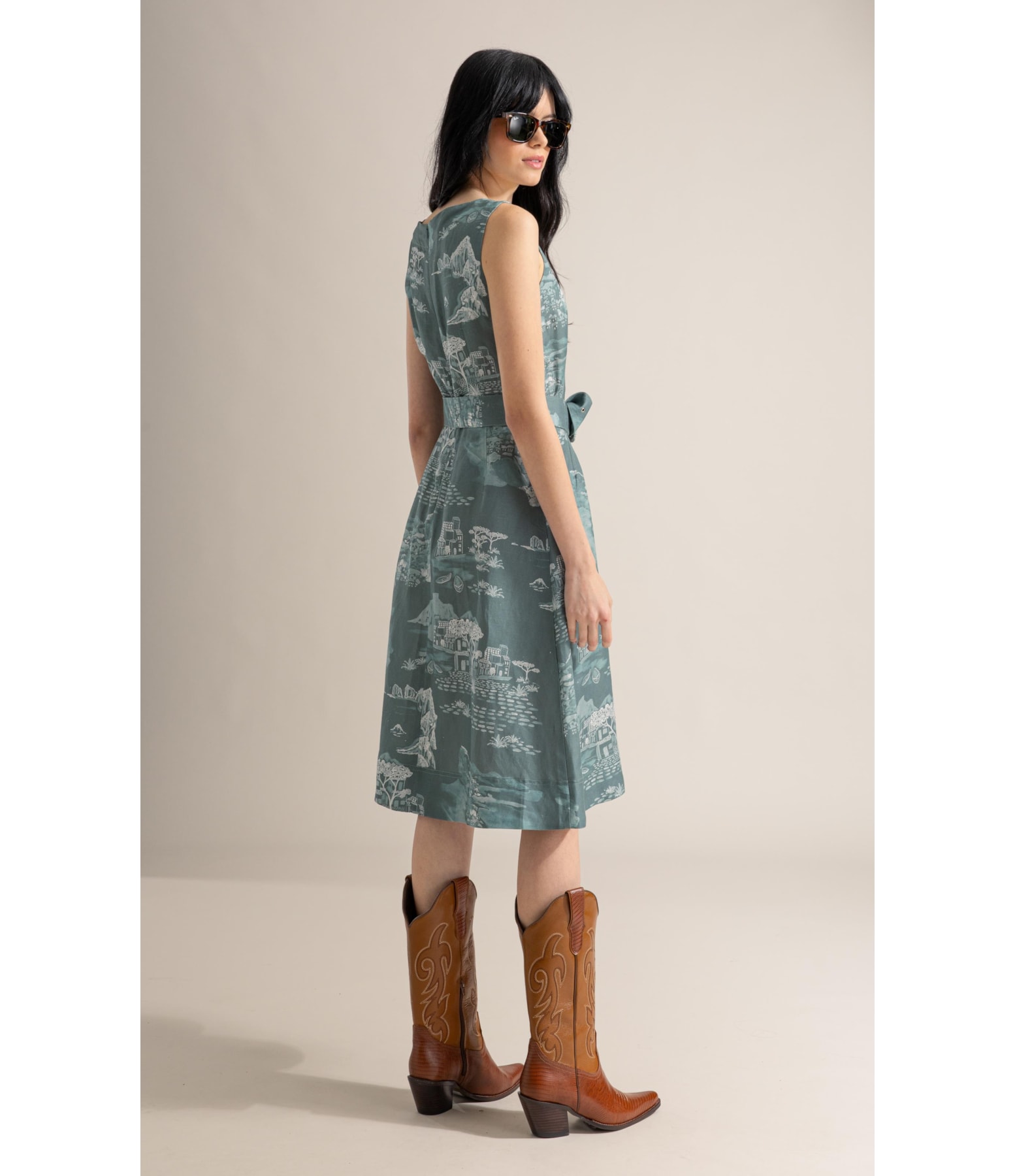 Vestido Stella Est Paesaggio Verde Army