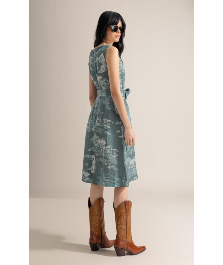 Vestido Stella Est Paesaggio Verde Army