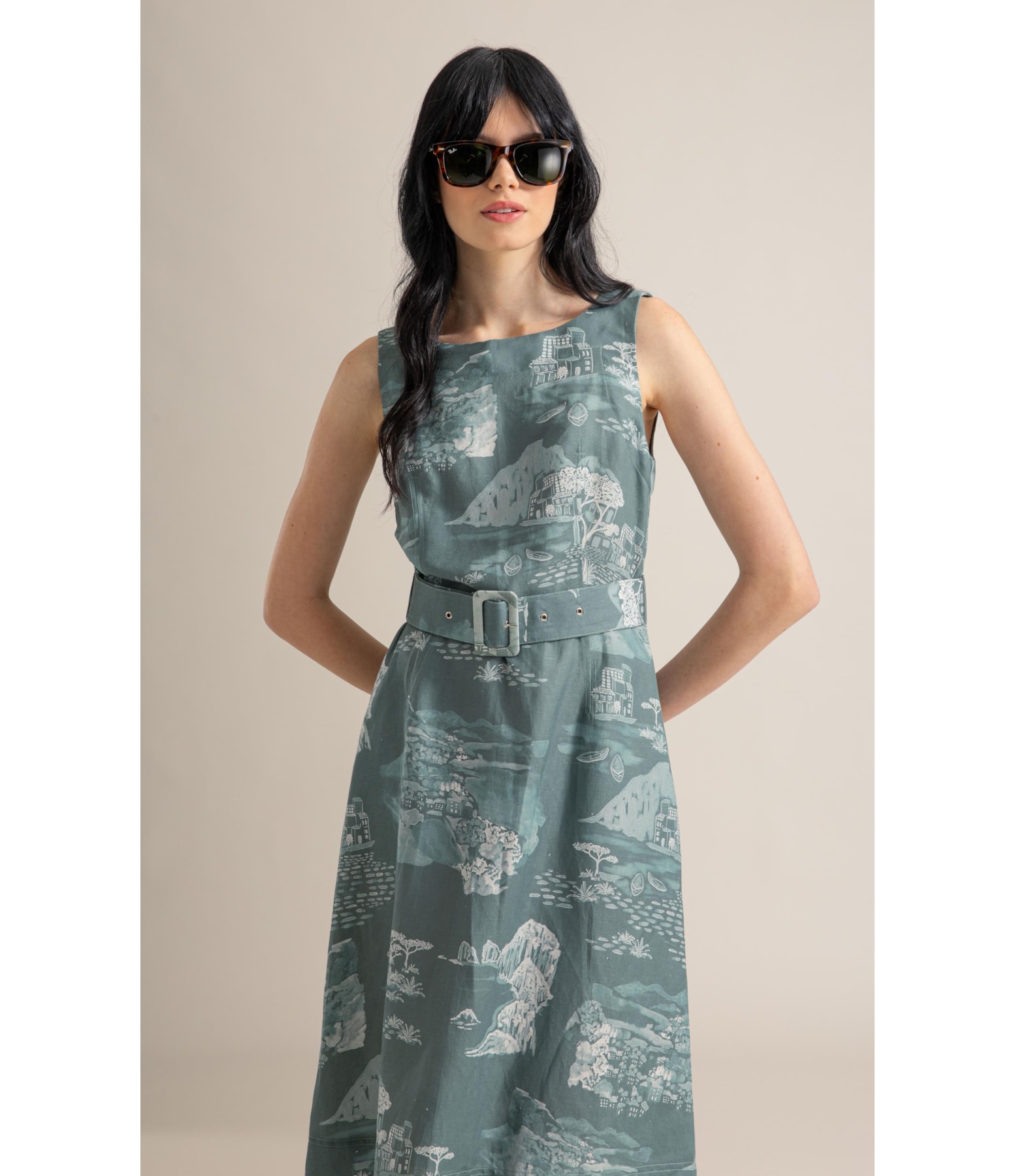 Vestido Stella Est Paesaggio Verde Army