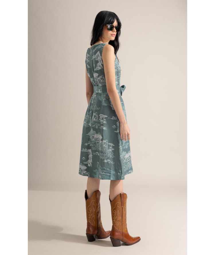 Vestido Stella Est Paesaggio Verde Army
