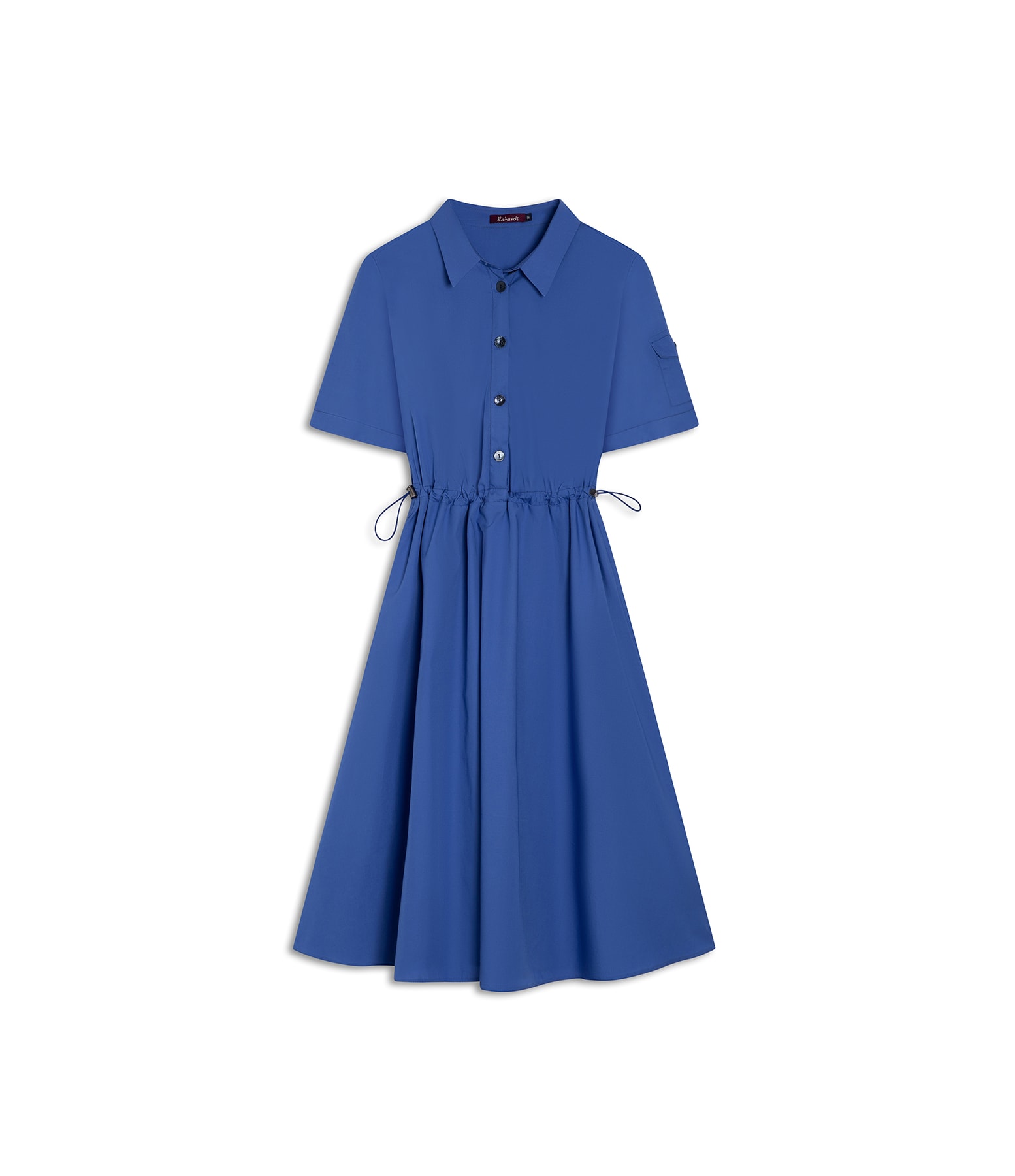  Vestido Suri Algodao Liso Azul Bic
