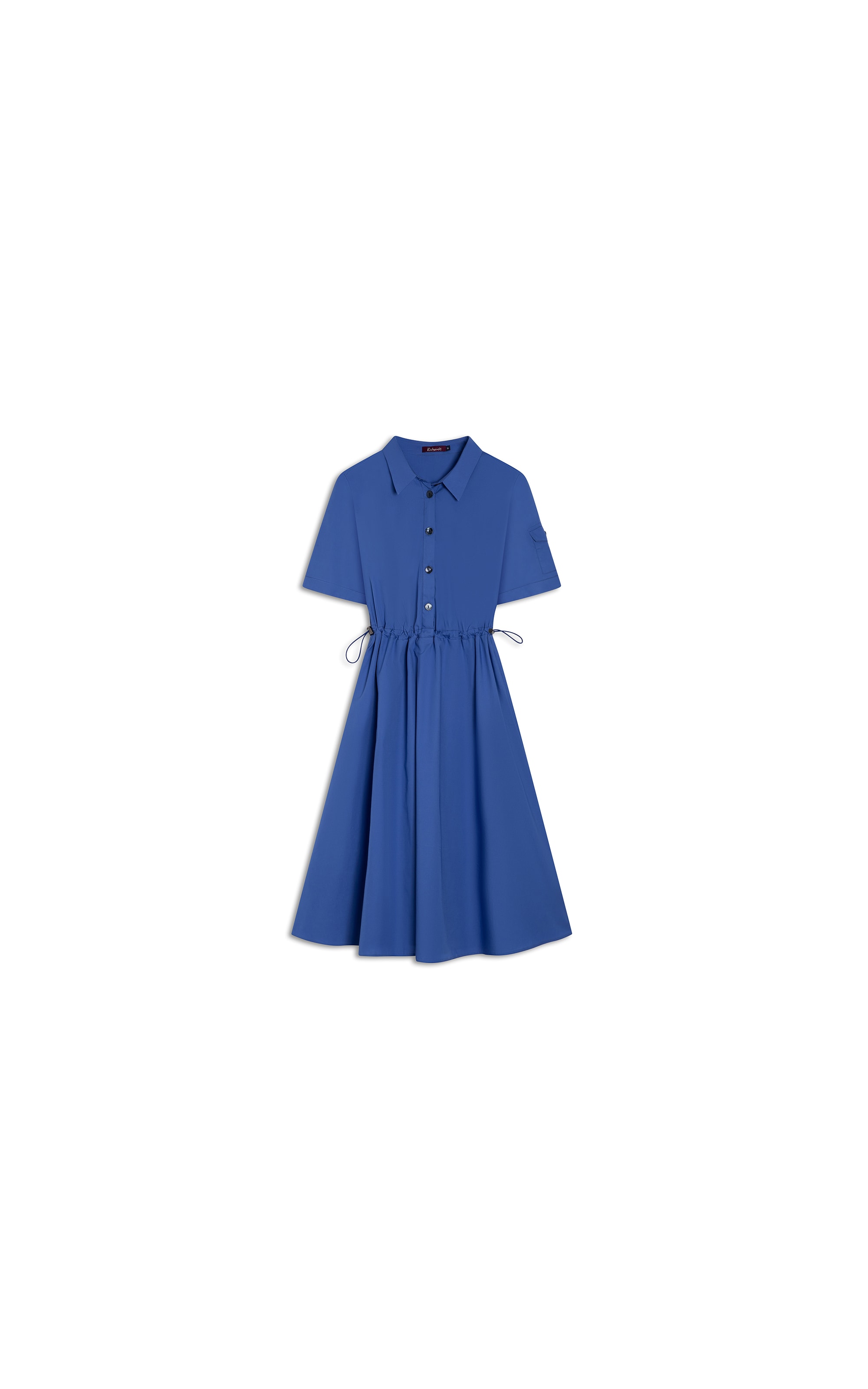  Vestido Suri Algodao Liso Azul Bic