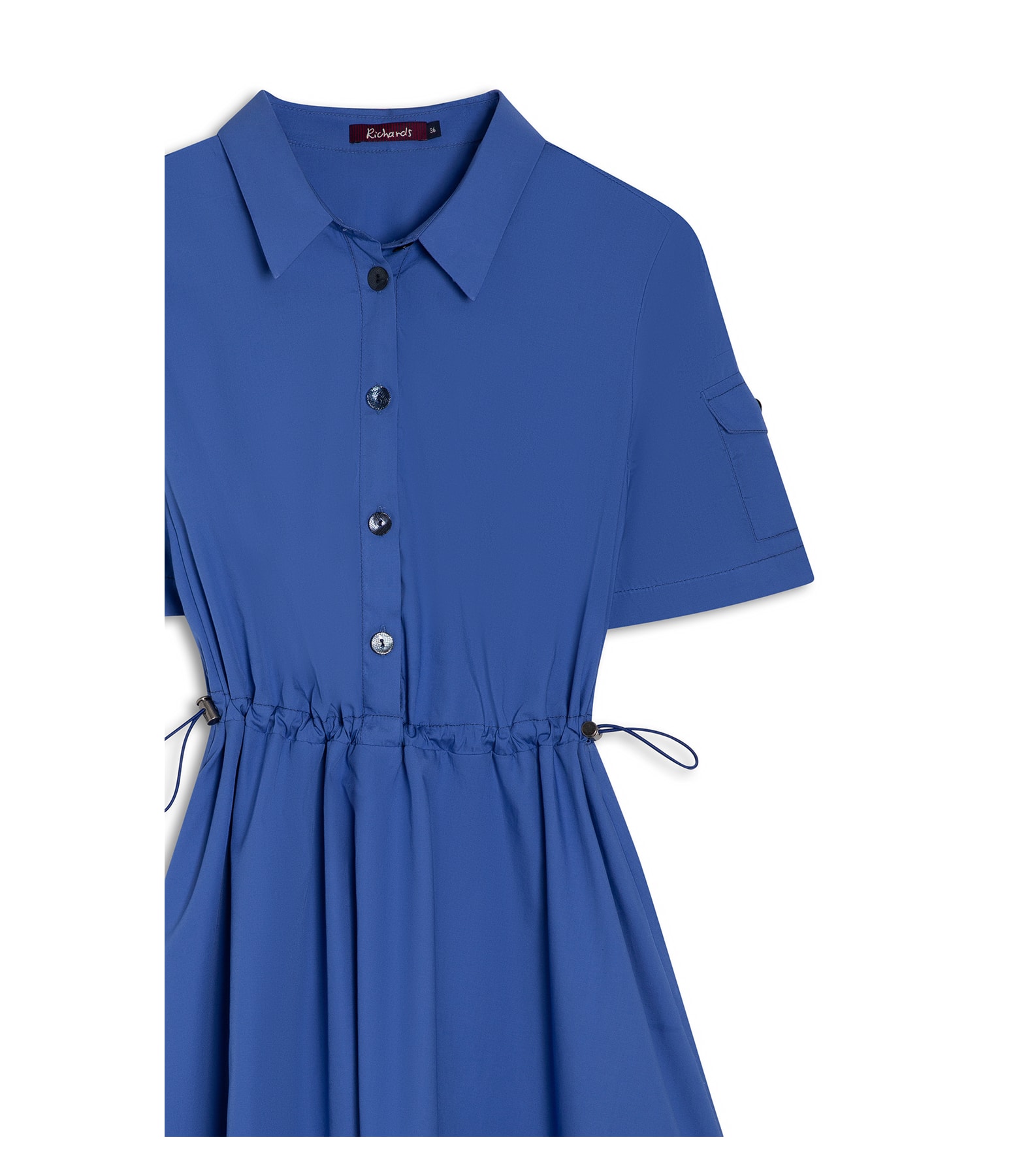  Vestido Suri Algodao Liso Azul Bic