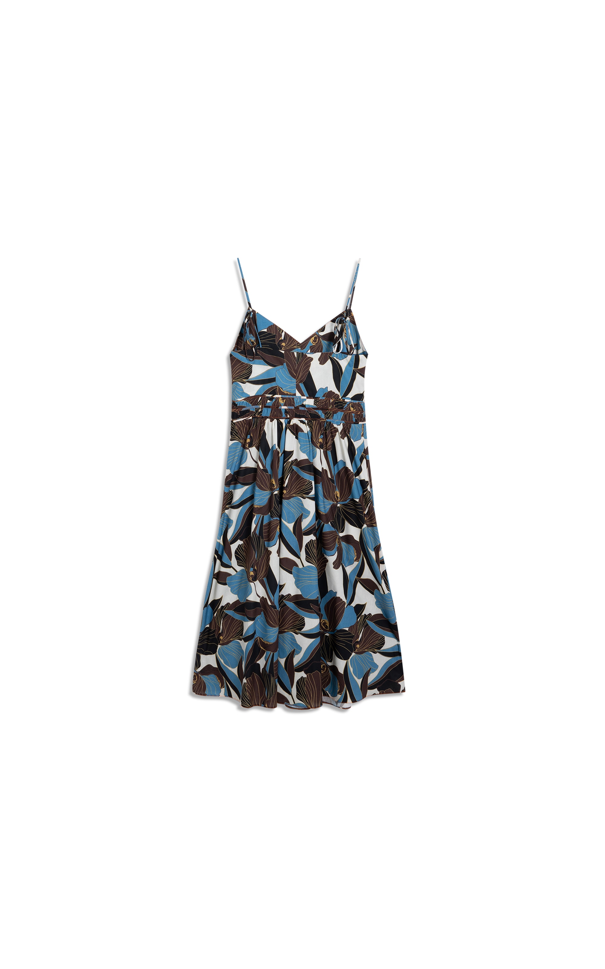 Vestido Taipe Algodao Est Dust Azul Bic