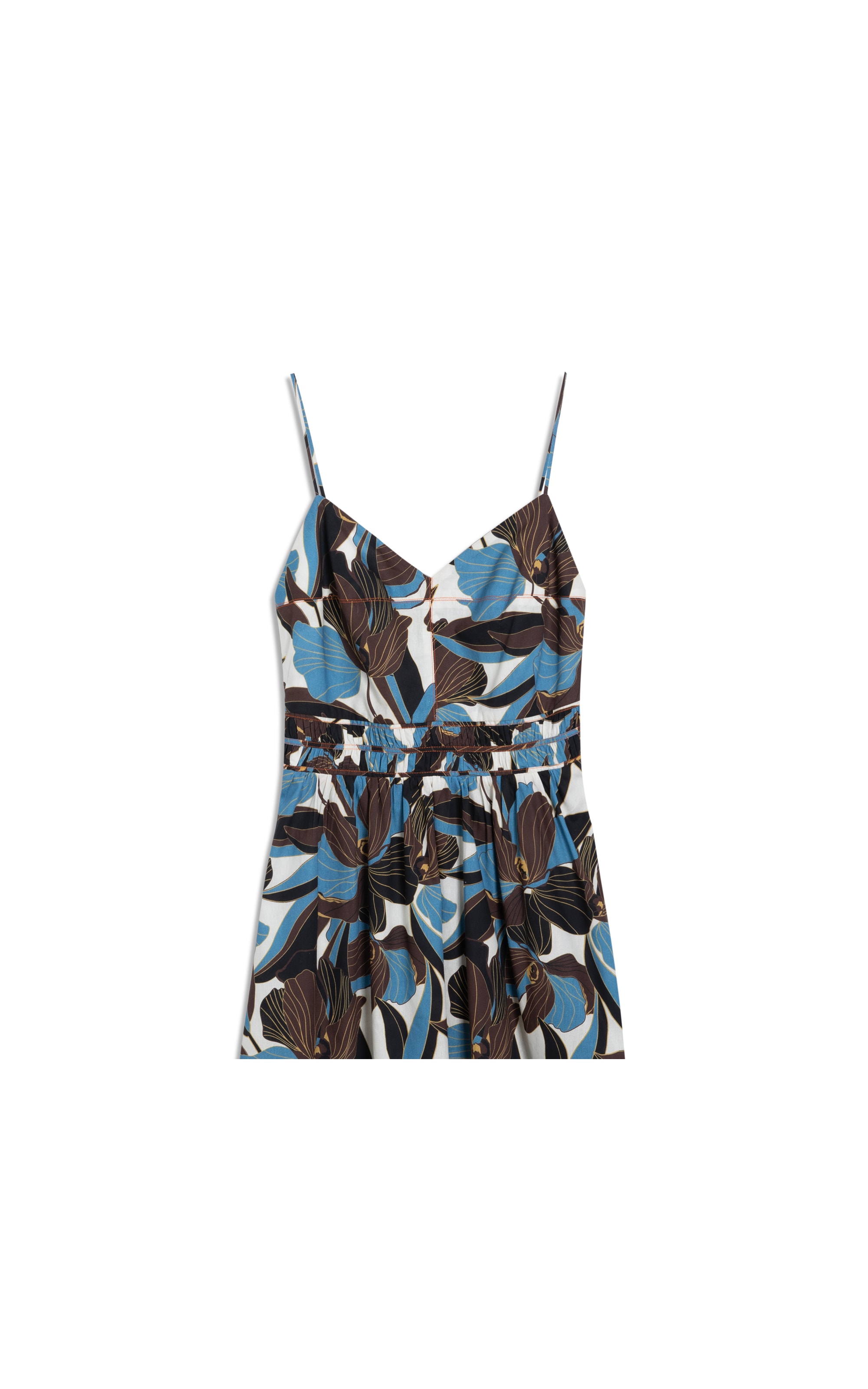 Vestido Taipe Algodao Est Dust Azul Bic