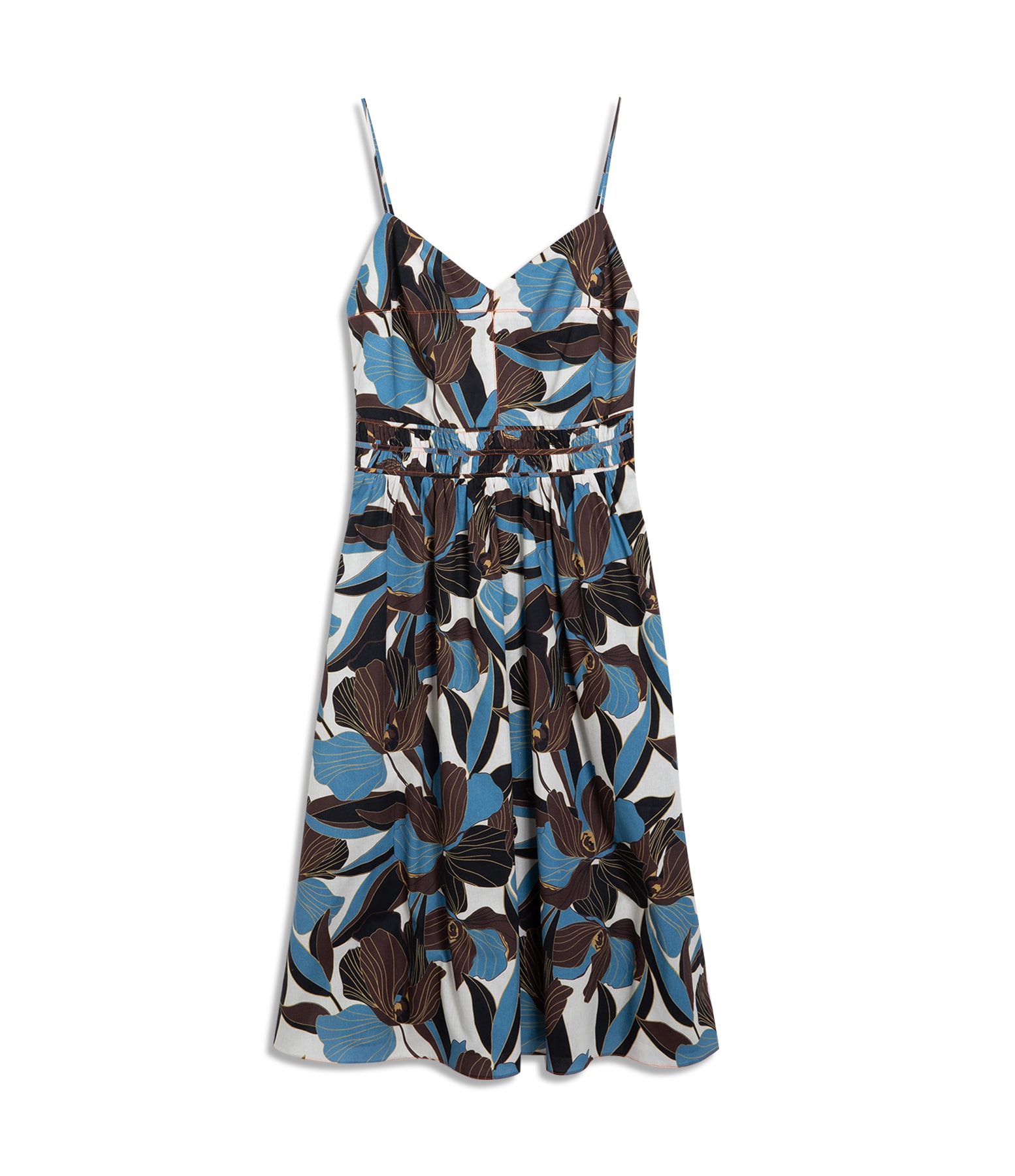 Vestido Taipe Algodao Est Dust Azul Bic