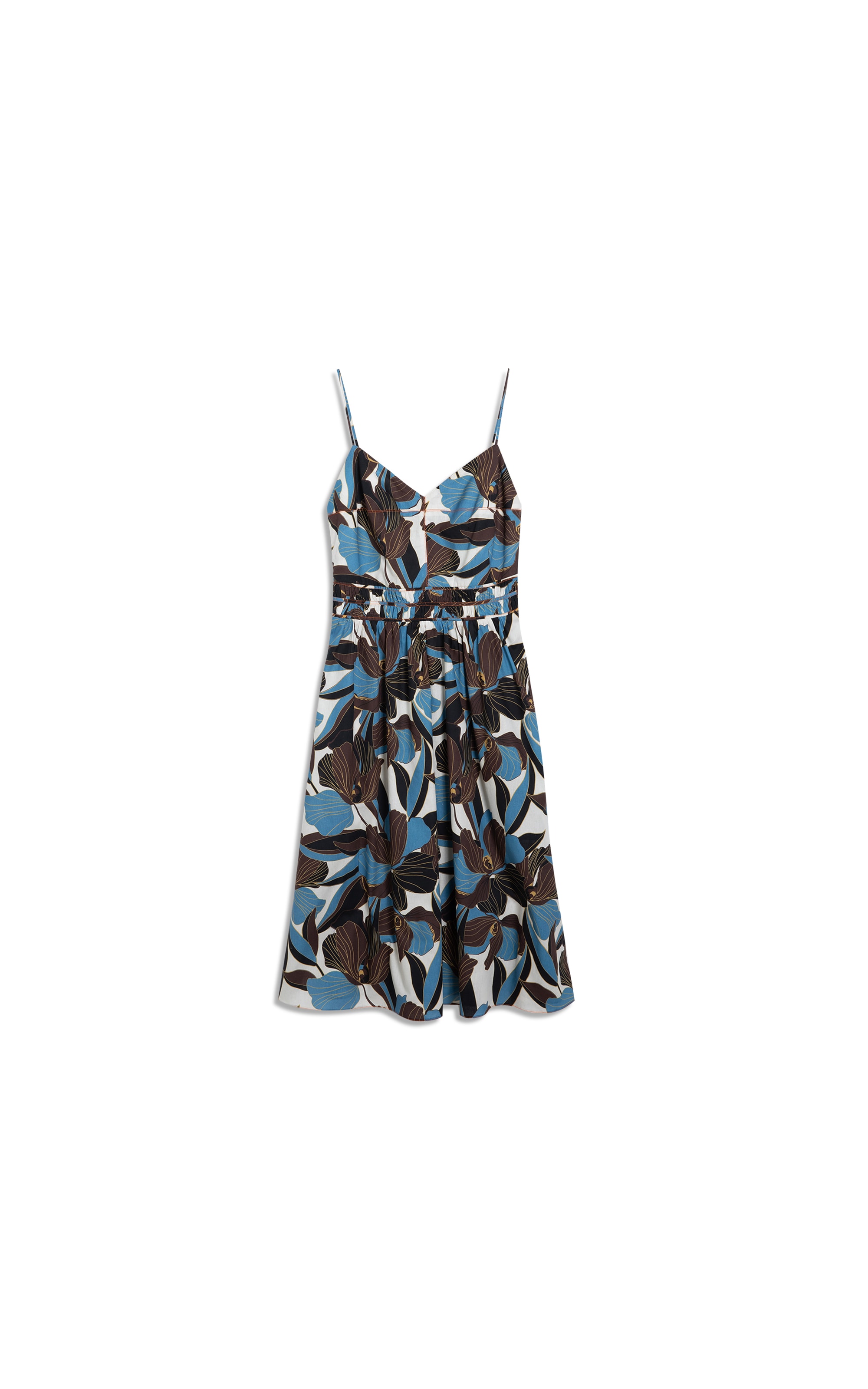 Vestido Taipe Algodao Est Dust Azul Bic