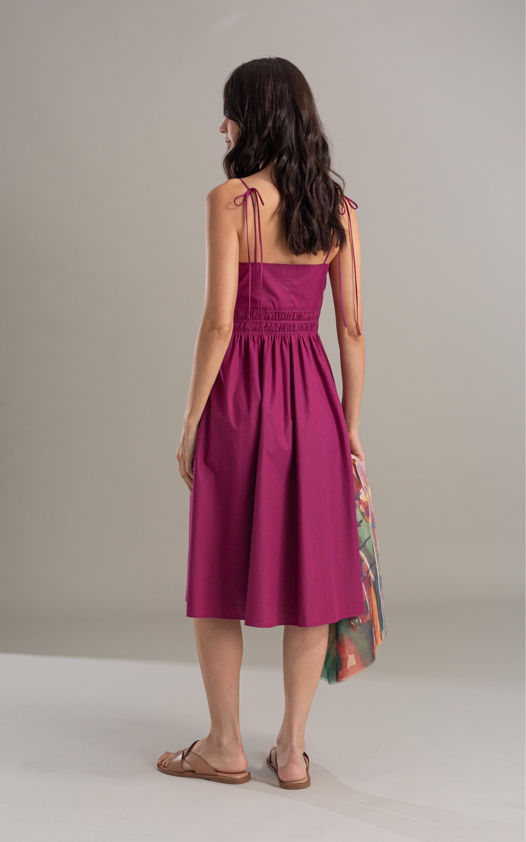 Vestido Taipe Algodao Liso Violeta