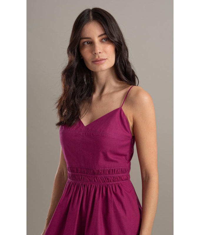 Vestido Taipe Algodao Liso Violeta