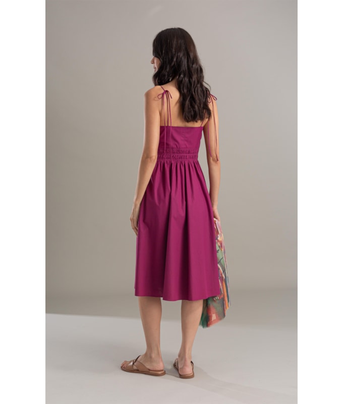 Vestido Taipe Algodao Liso Violeta