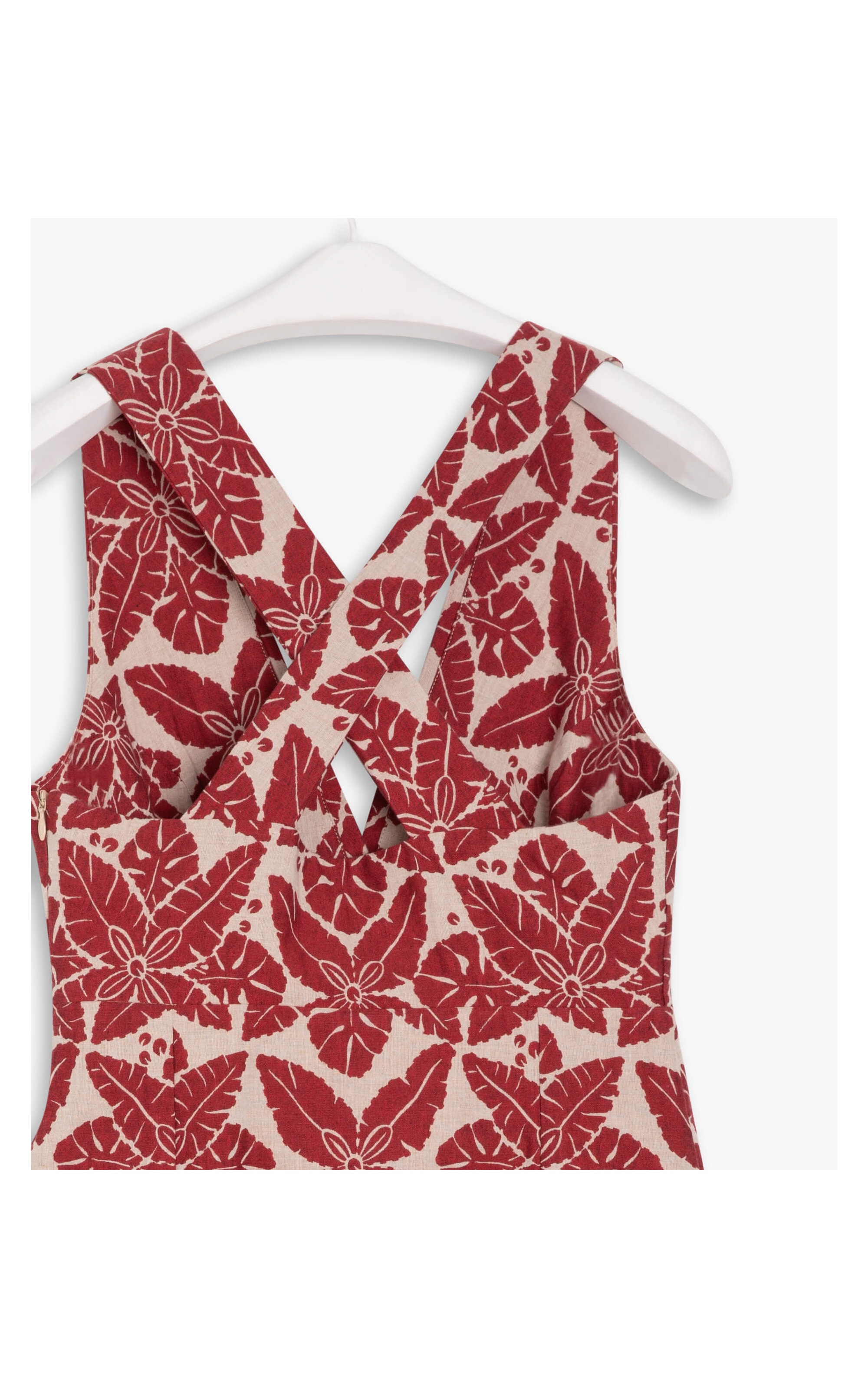 Vestido Tereza Jacquard Banana Leaf Vermelho