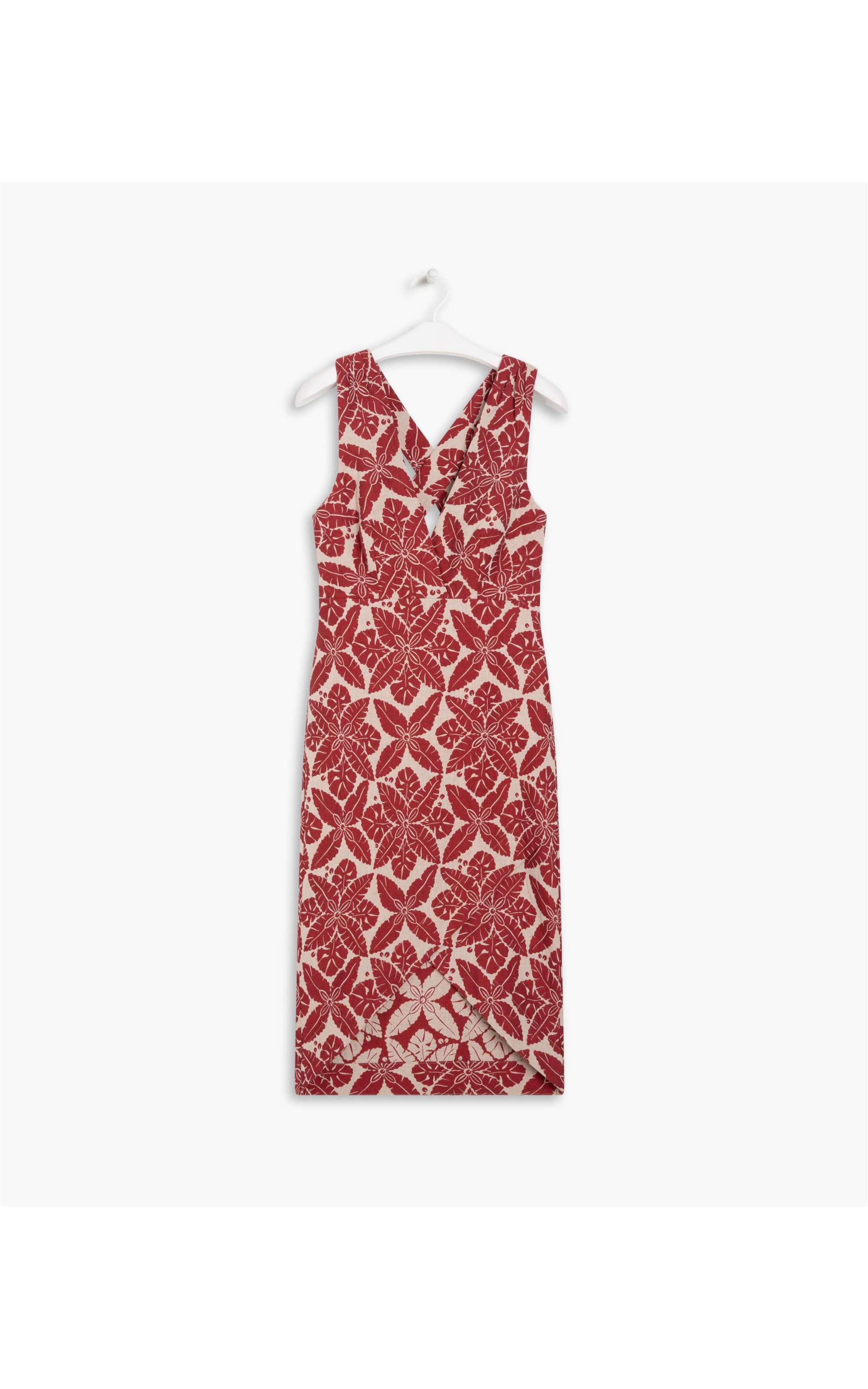 Vestido Tereza Jacquard Banana Leaf Vermelho